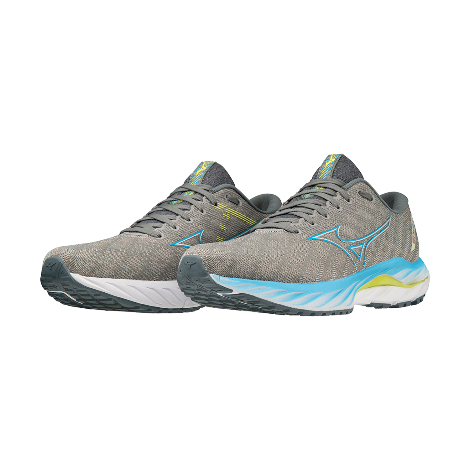 Mizuno Wave Inspire 19 Ghost Gray/Jet Blue/Bolt 2 Neon