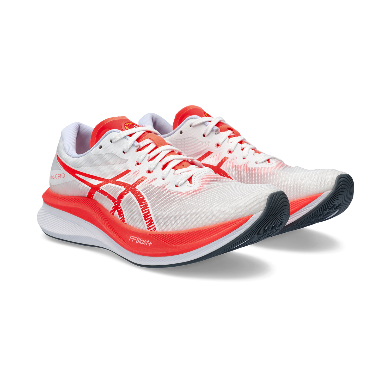 Asics Magic Speed 3 White/Sunrise Red