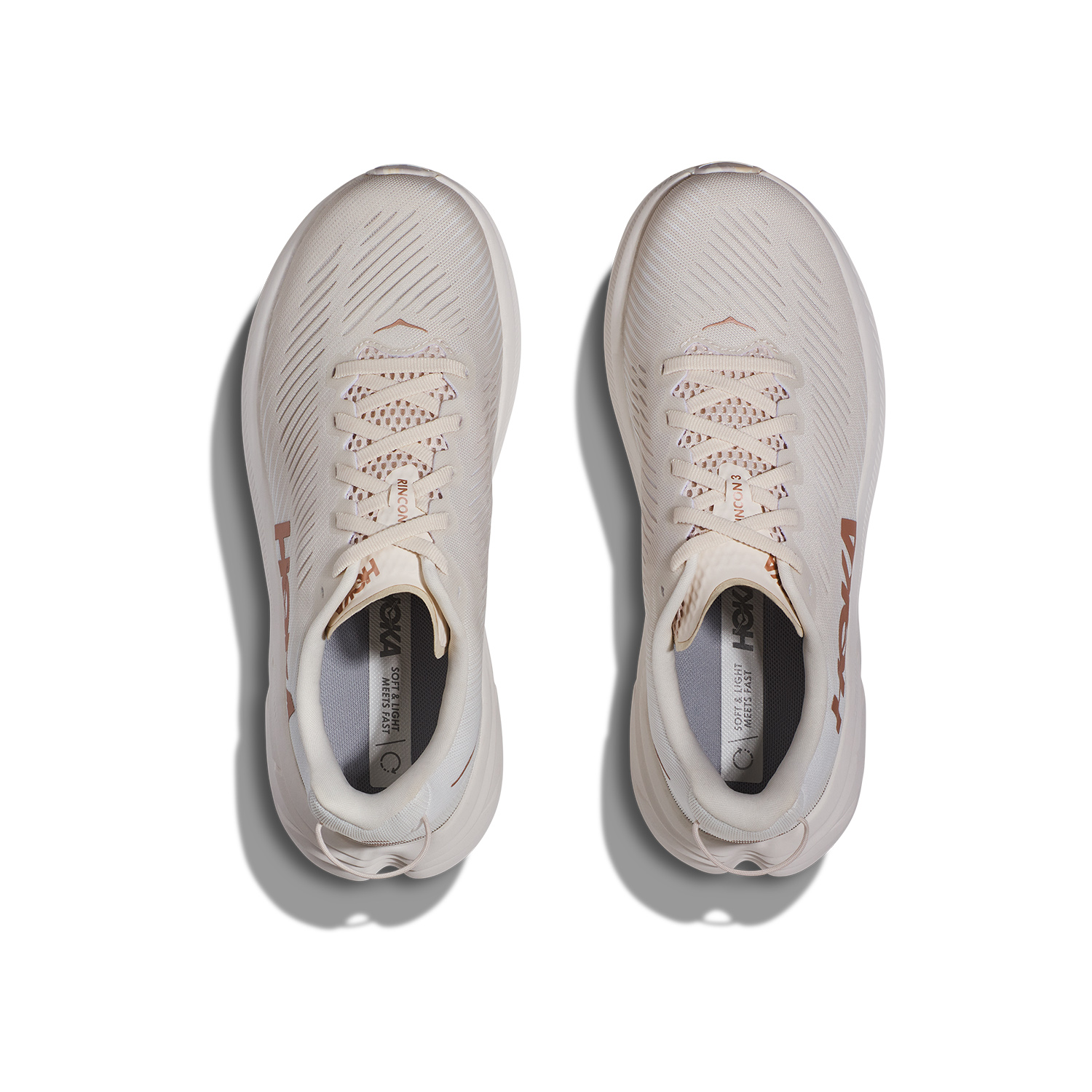 Hoka Rincon 3 Eggnog/Rose Gold