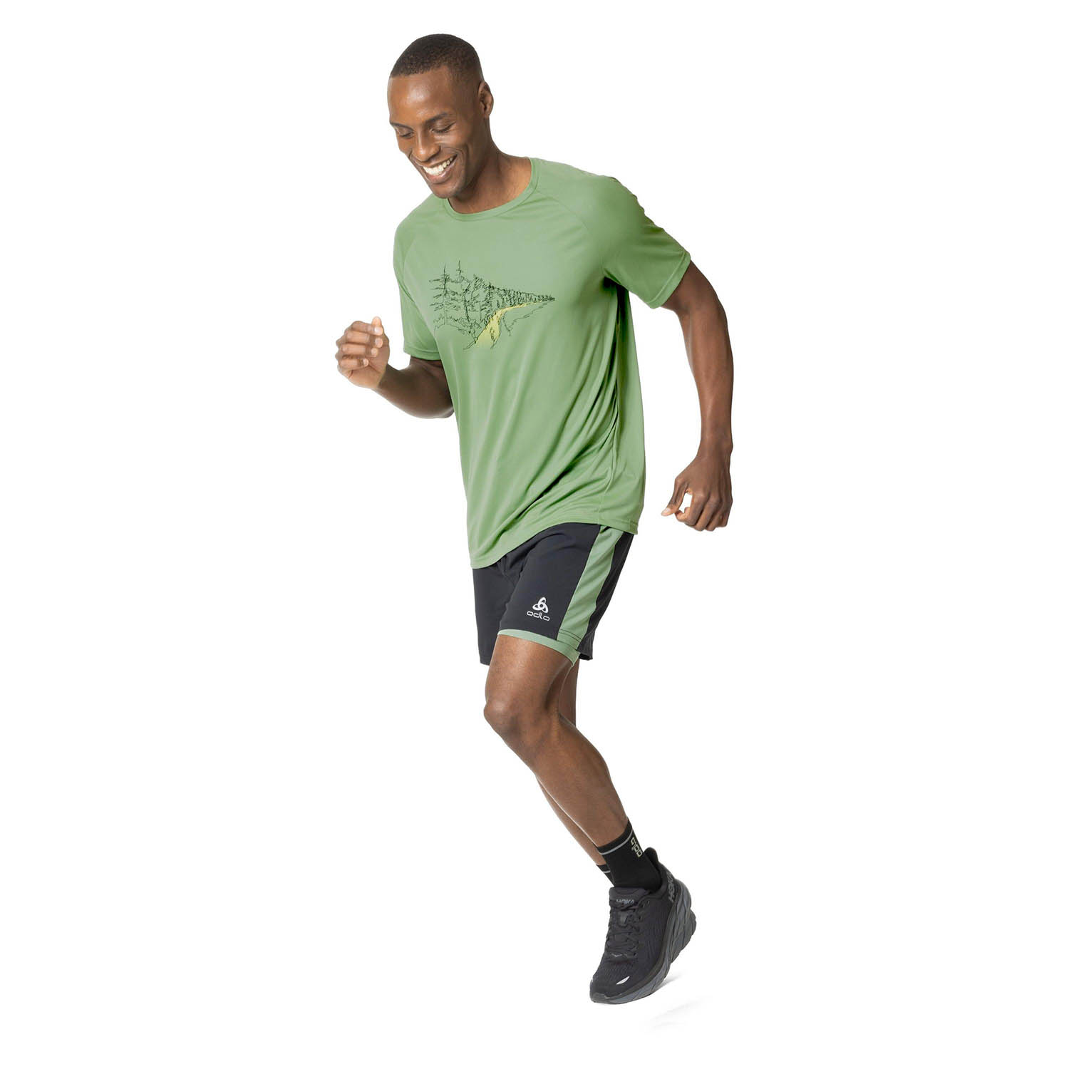 Odlo Crew Essential Print Maglietta Loden Frost