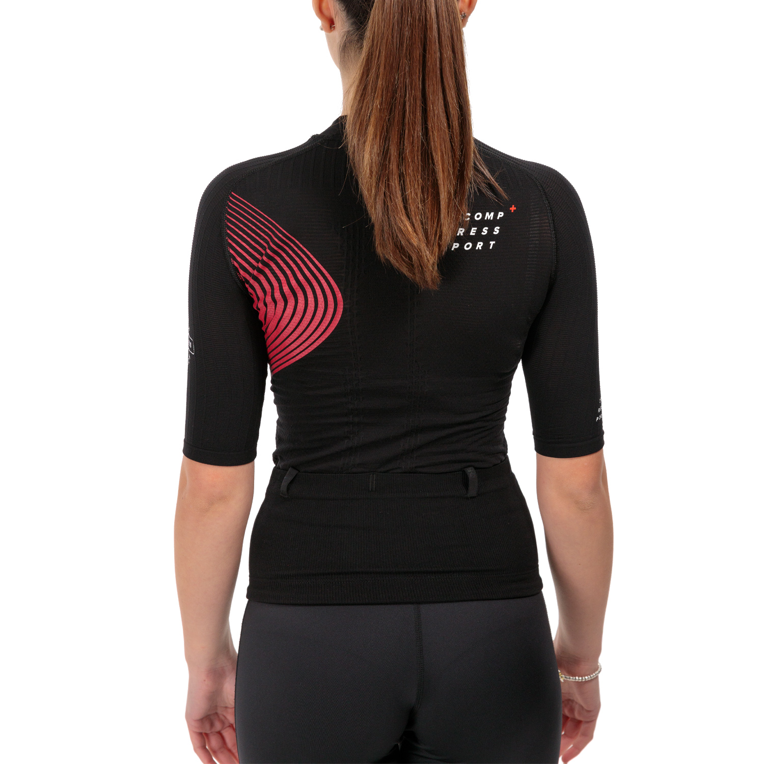 Compressport Trail Postural Maglietta Black/Persian Red