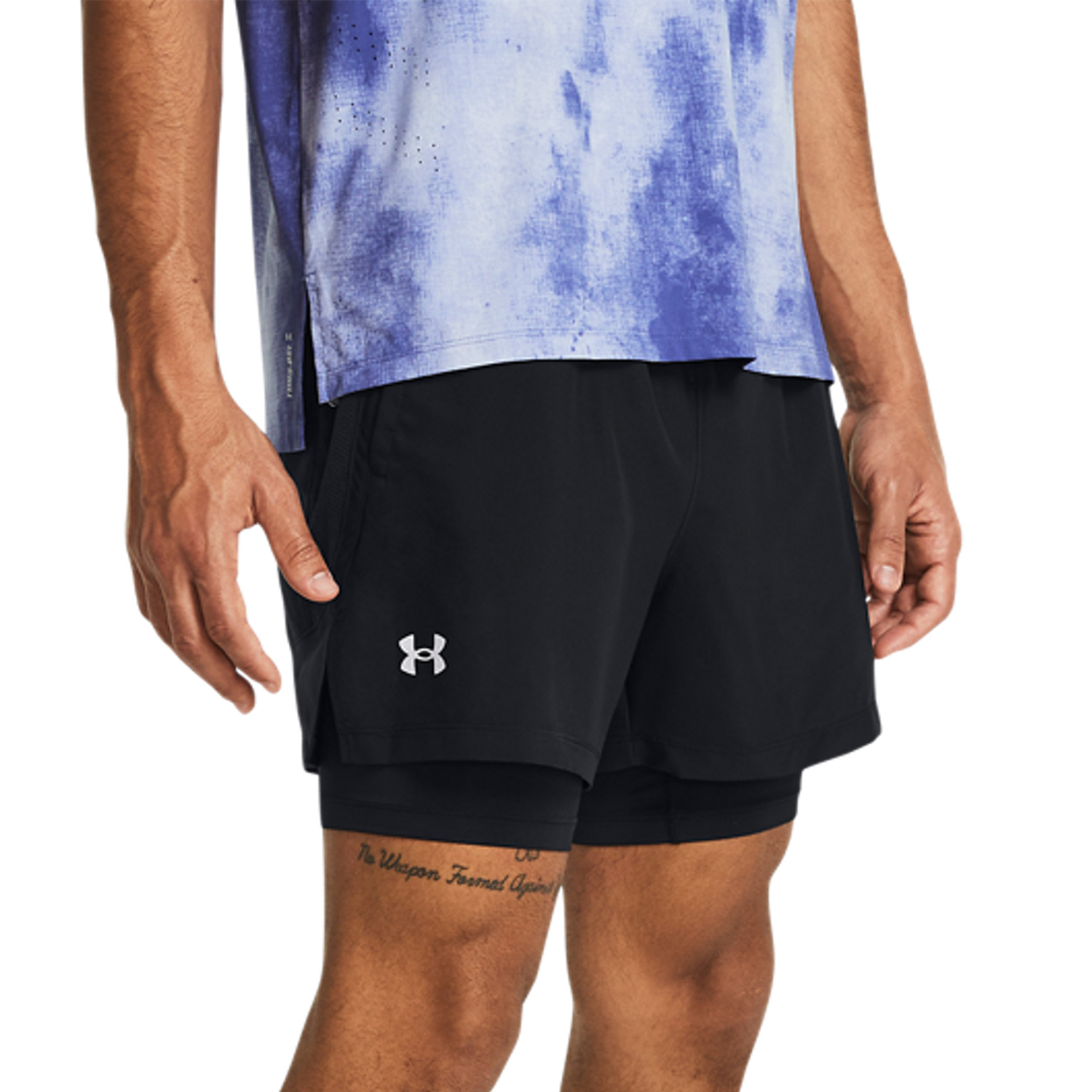 Under Armour Launch 5in 2 in 1 Pantaloncini Black/Reflective