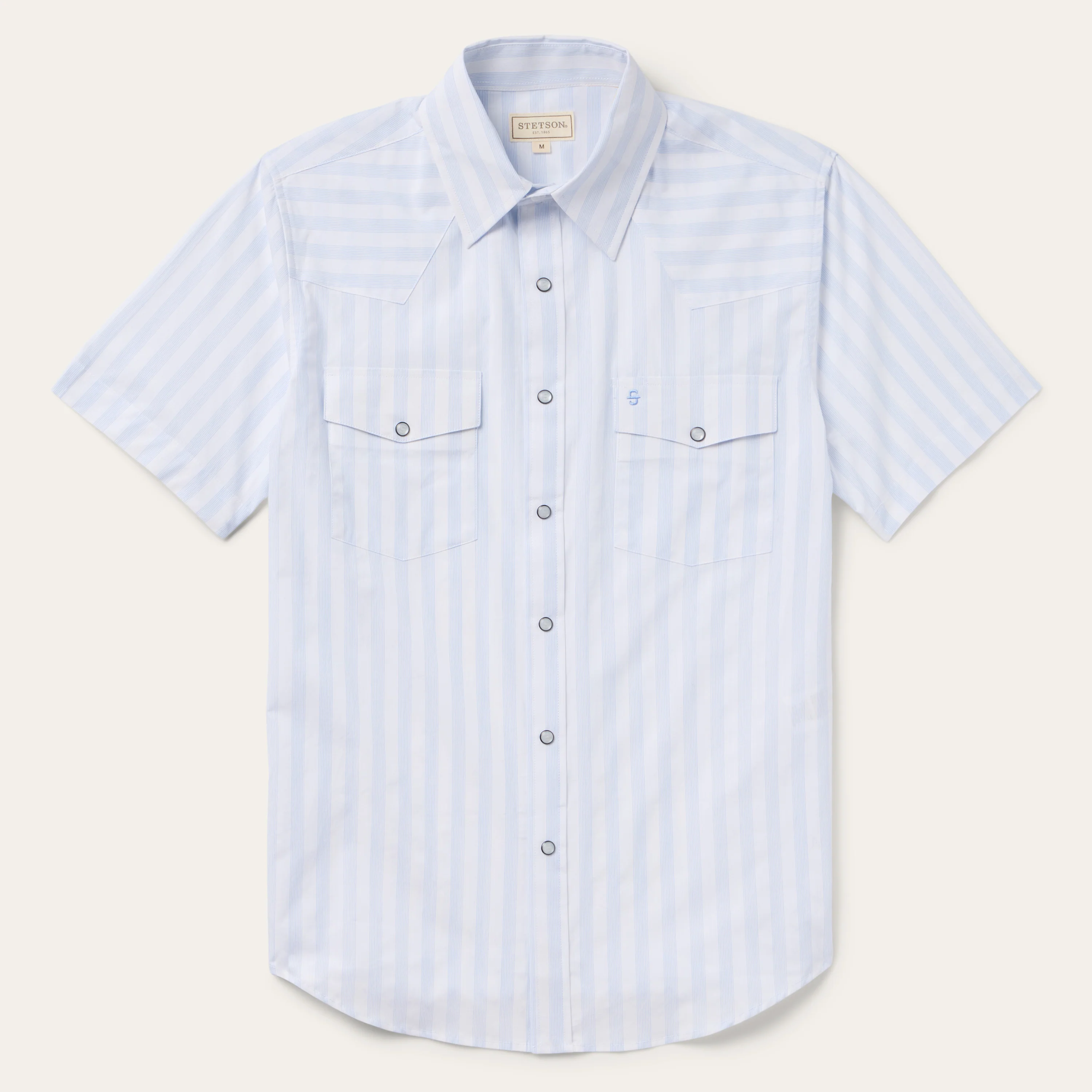 Stripe Oxford Short Sleeve Western Shirt