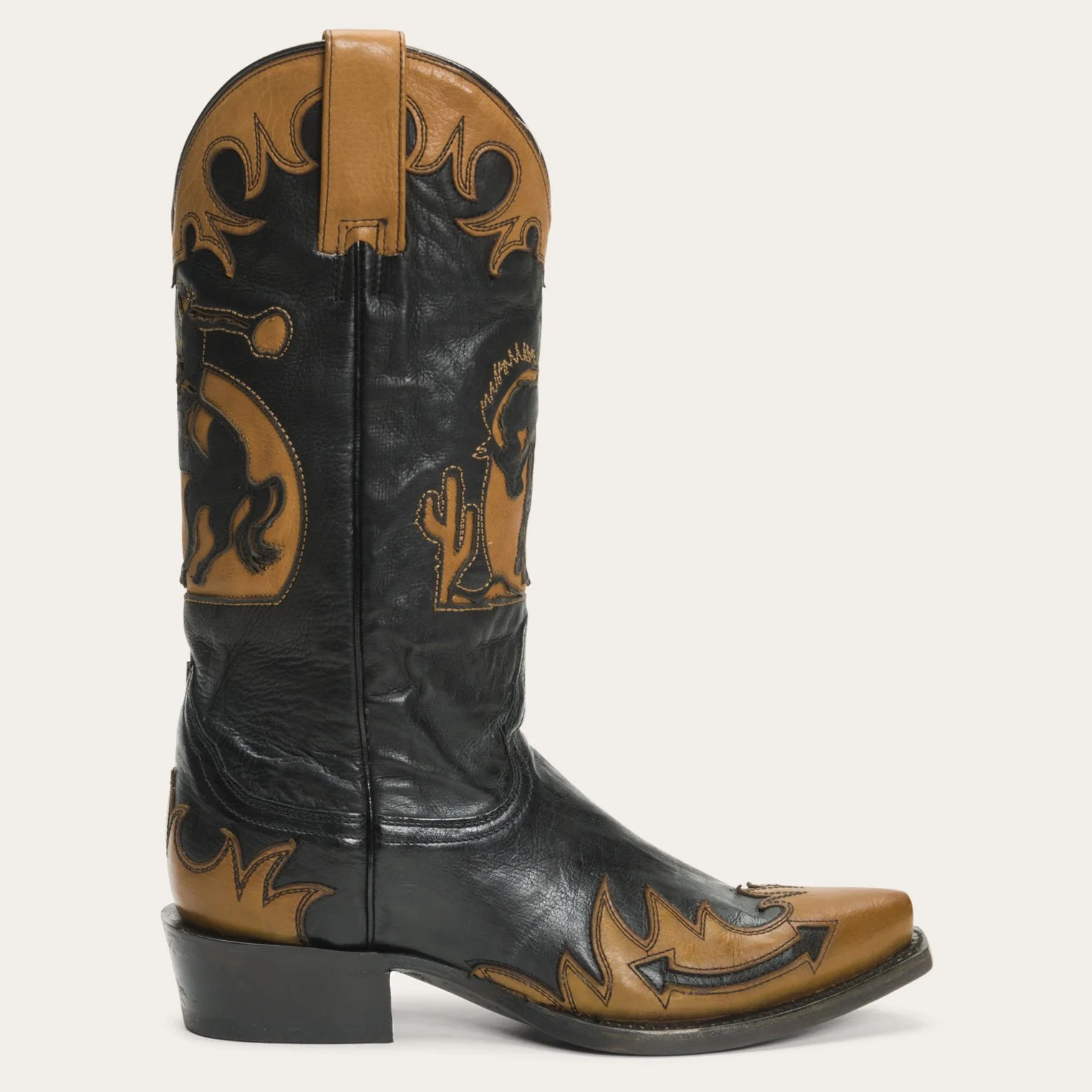 Faye Cowgirl & Horse Underlay Leather Boot