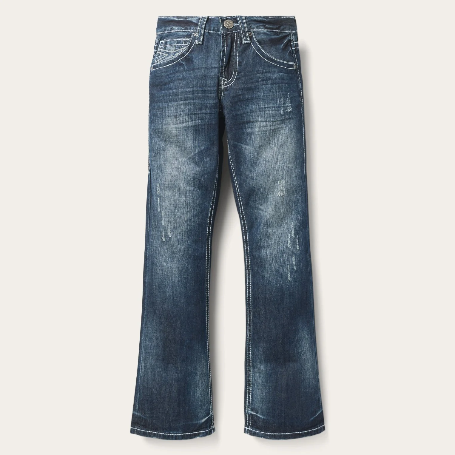 1014 Fit Destructed Medium Wash Jeans