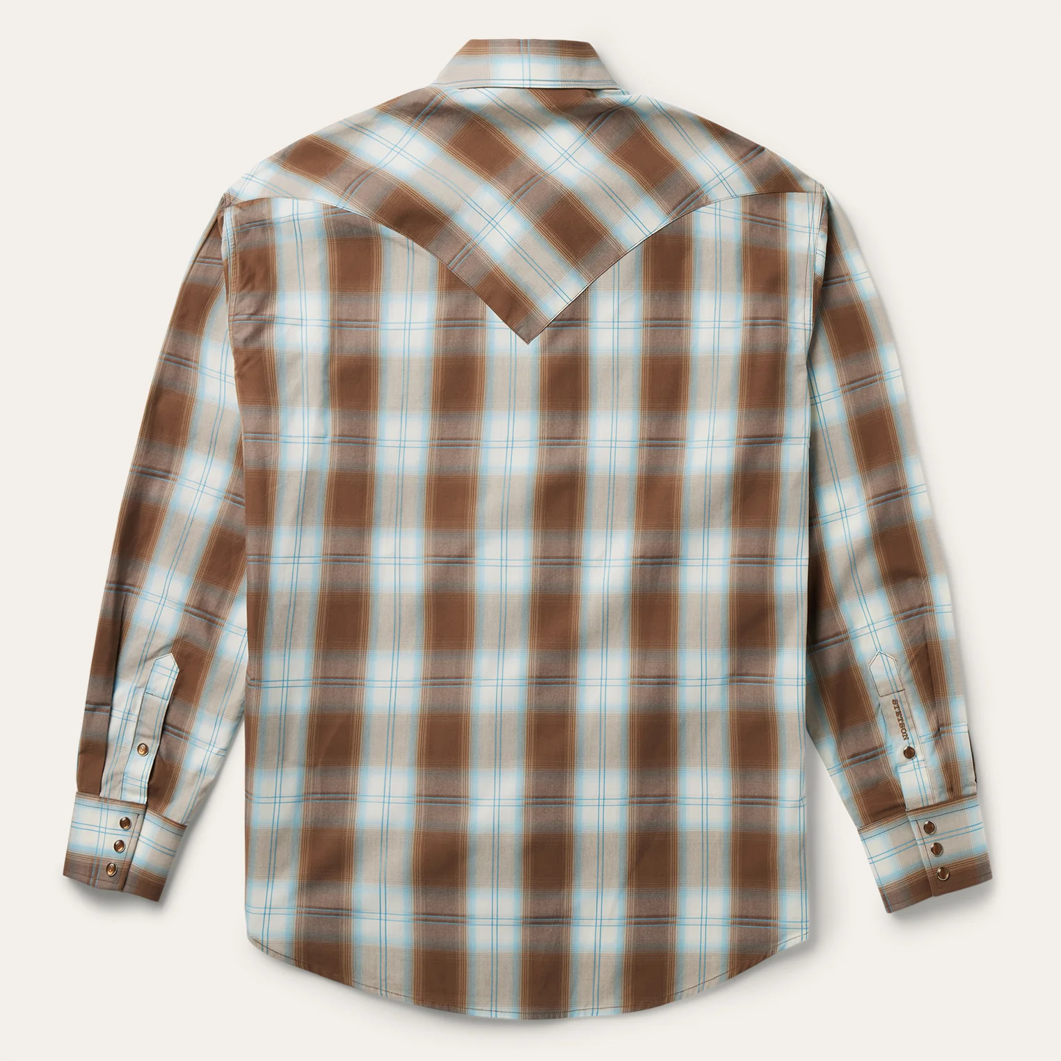 Sand Ombre Plaid Western Shirt