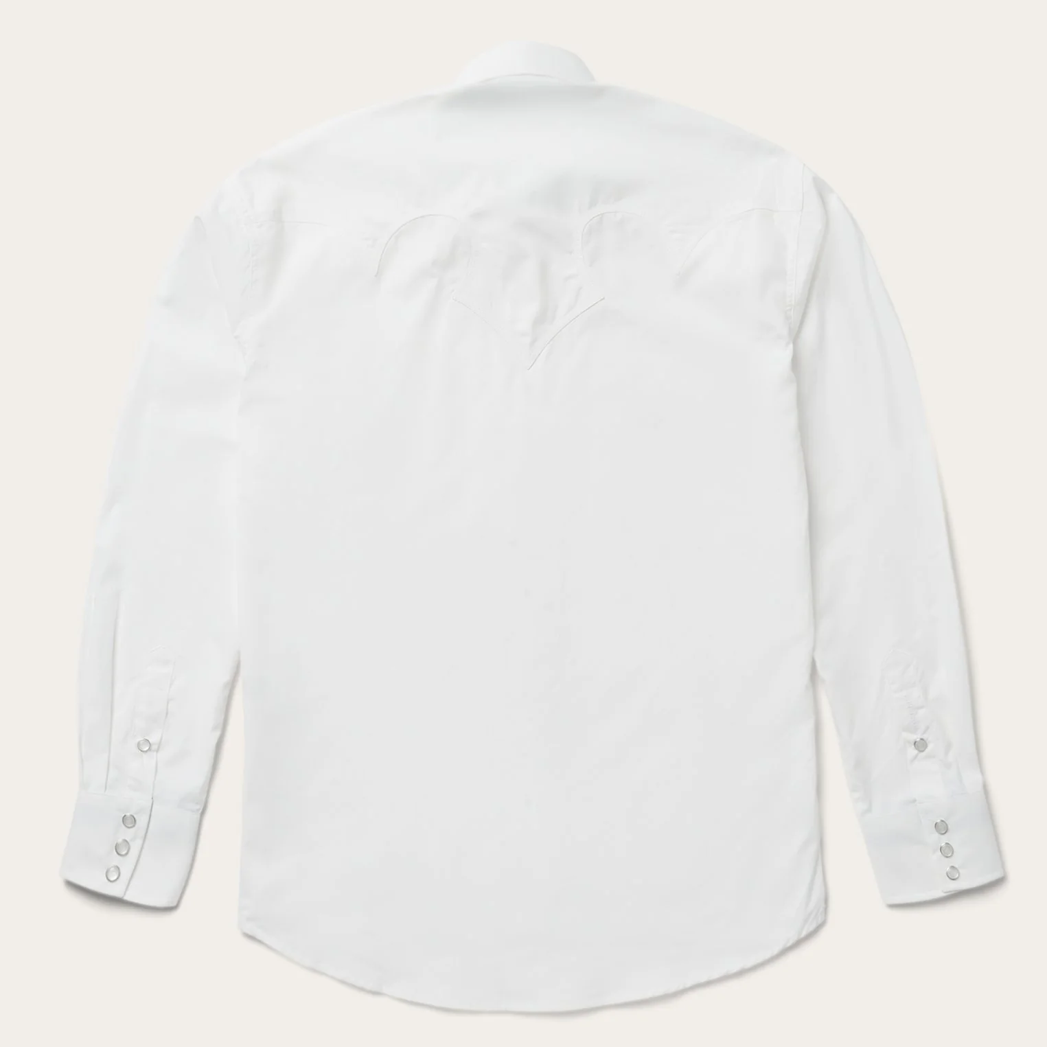 Classic Solid Snap Poplin Shirt In Optic White