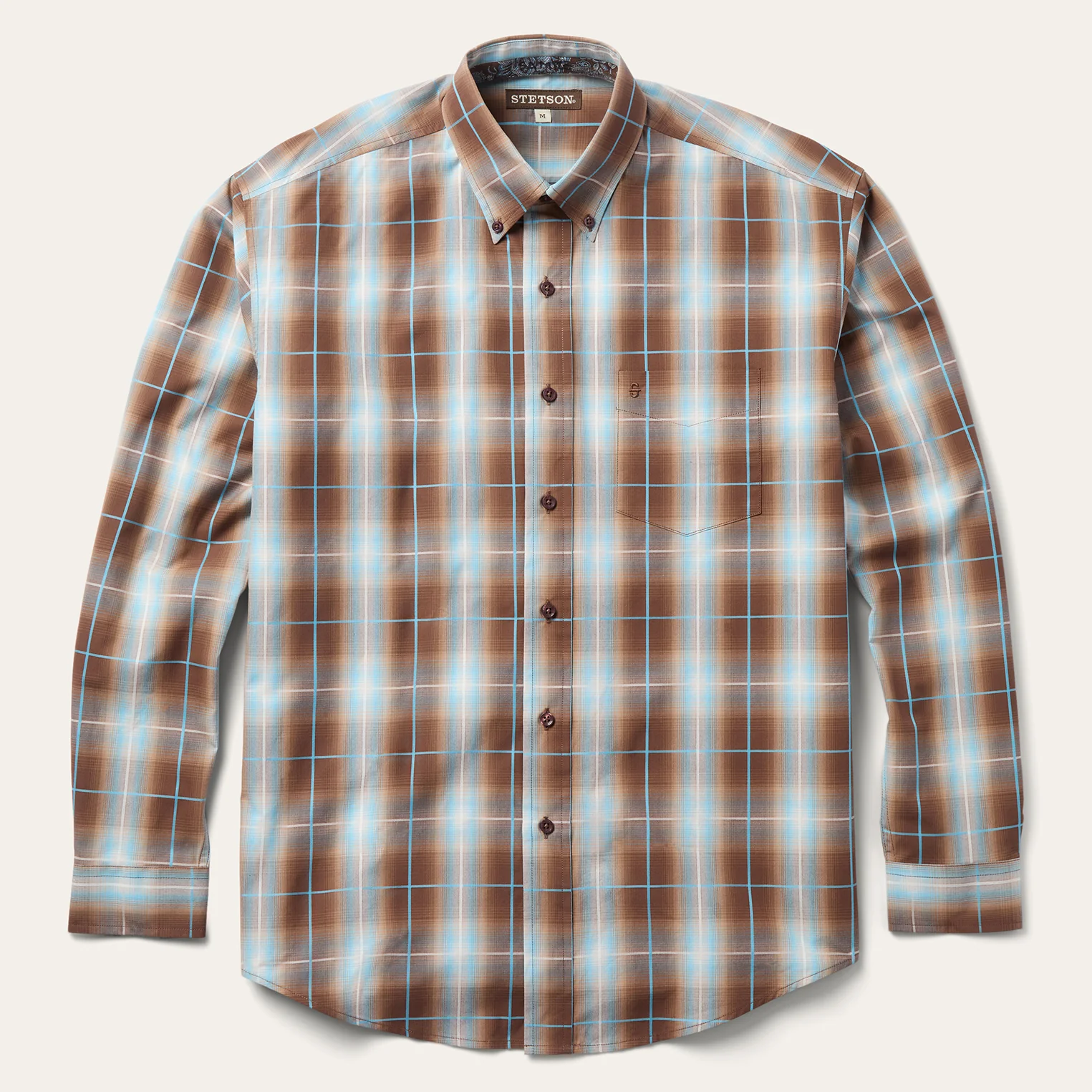 Ombre Plaid Western Shirt