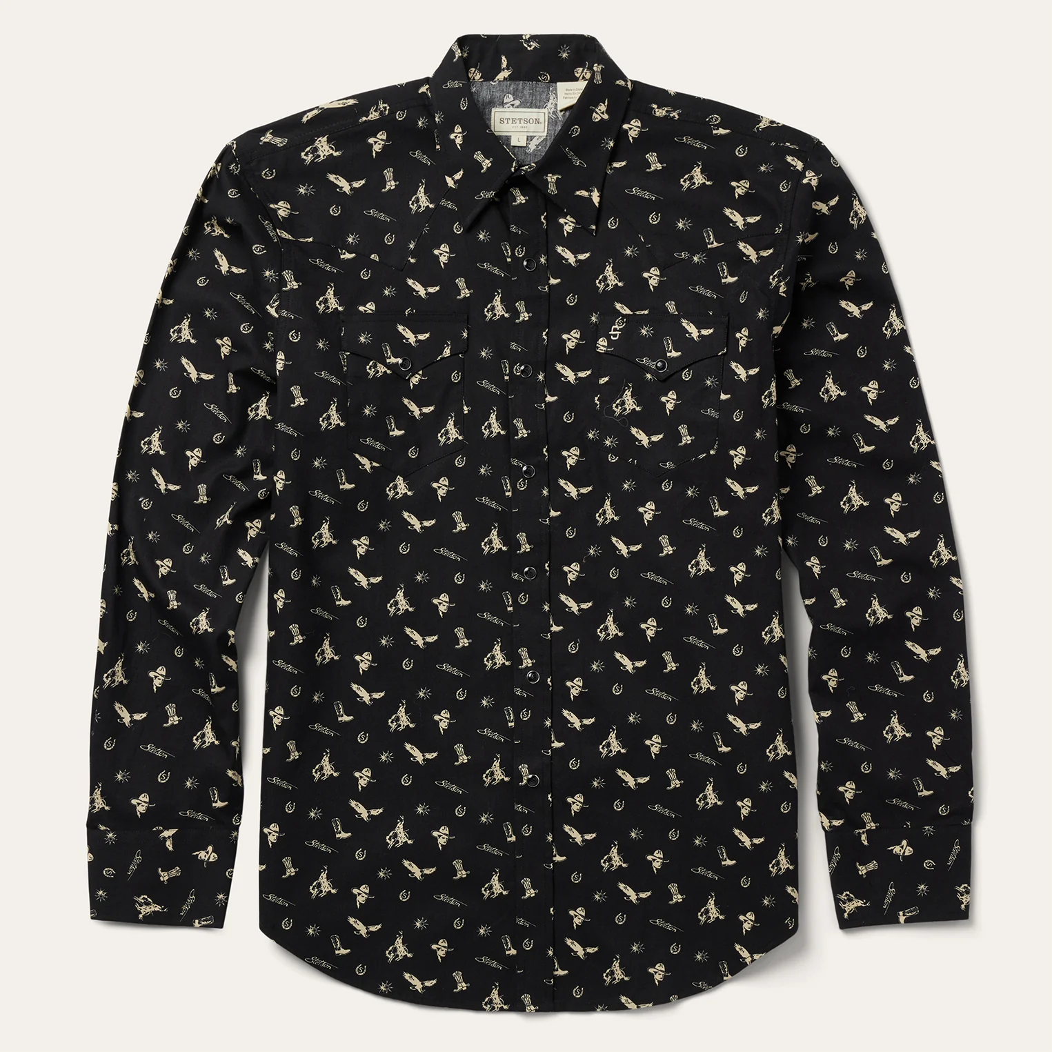 Conversation Print Western Shirt