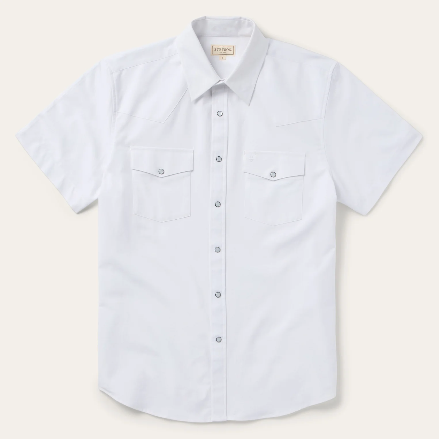 White Oxford Short Sleeve Western Shirt