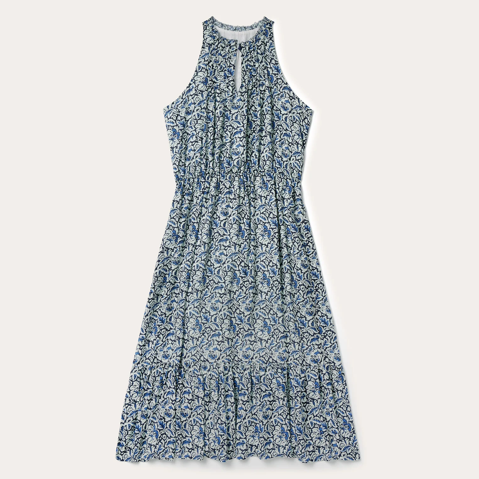 Indigo Tapestry Print Prairie Dress