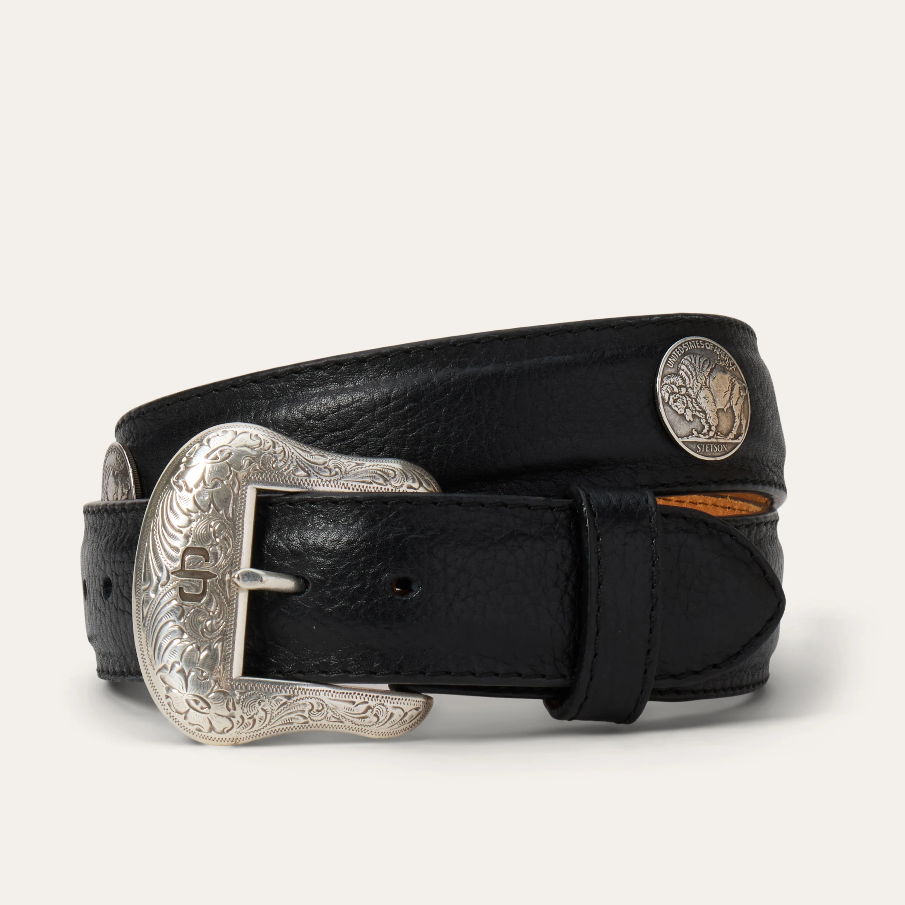 Bison Leather Concho Belt