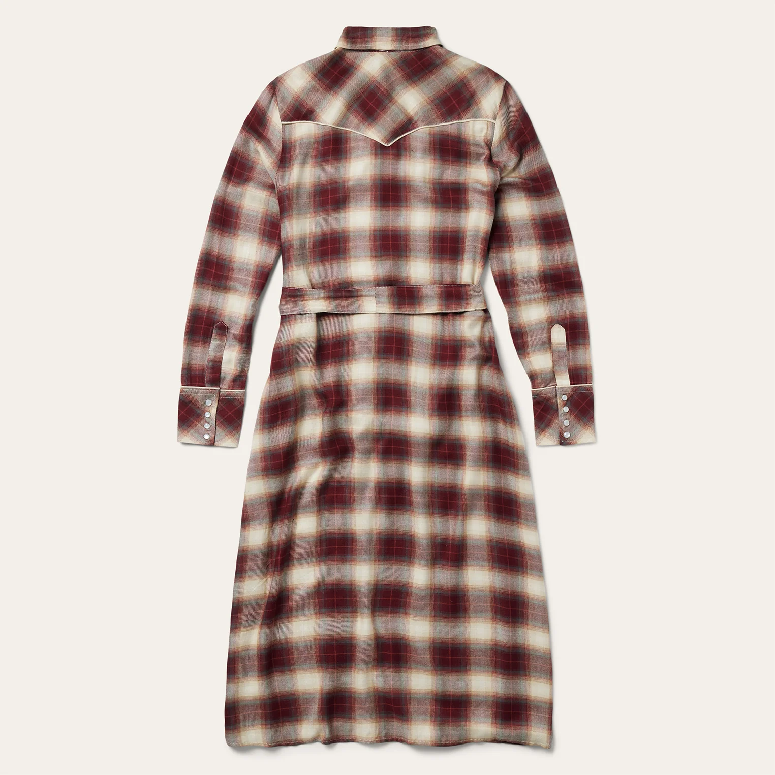 Black Cherry Plaid Shirt Dress