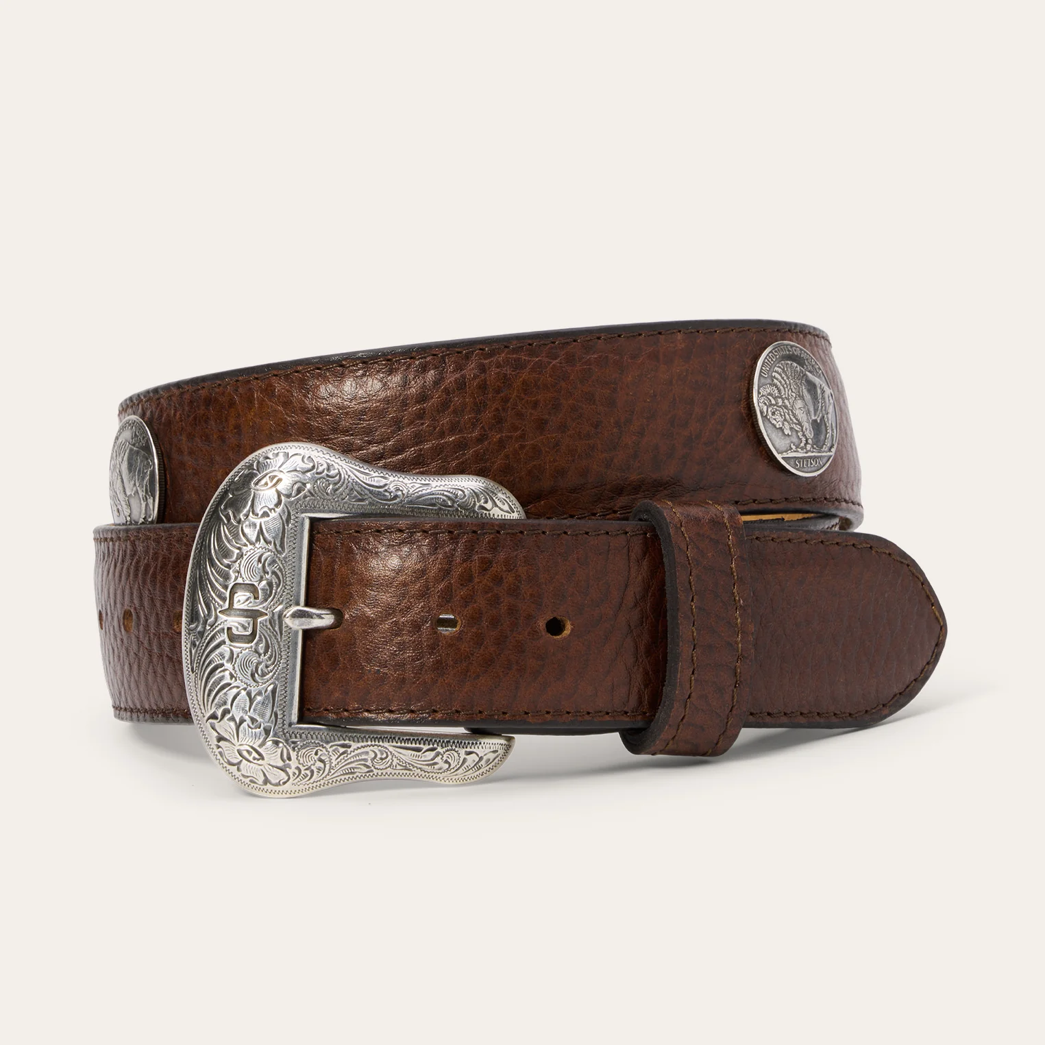 Bison Leather Concho Belt