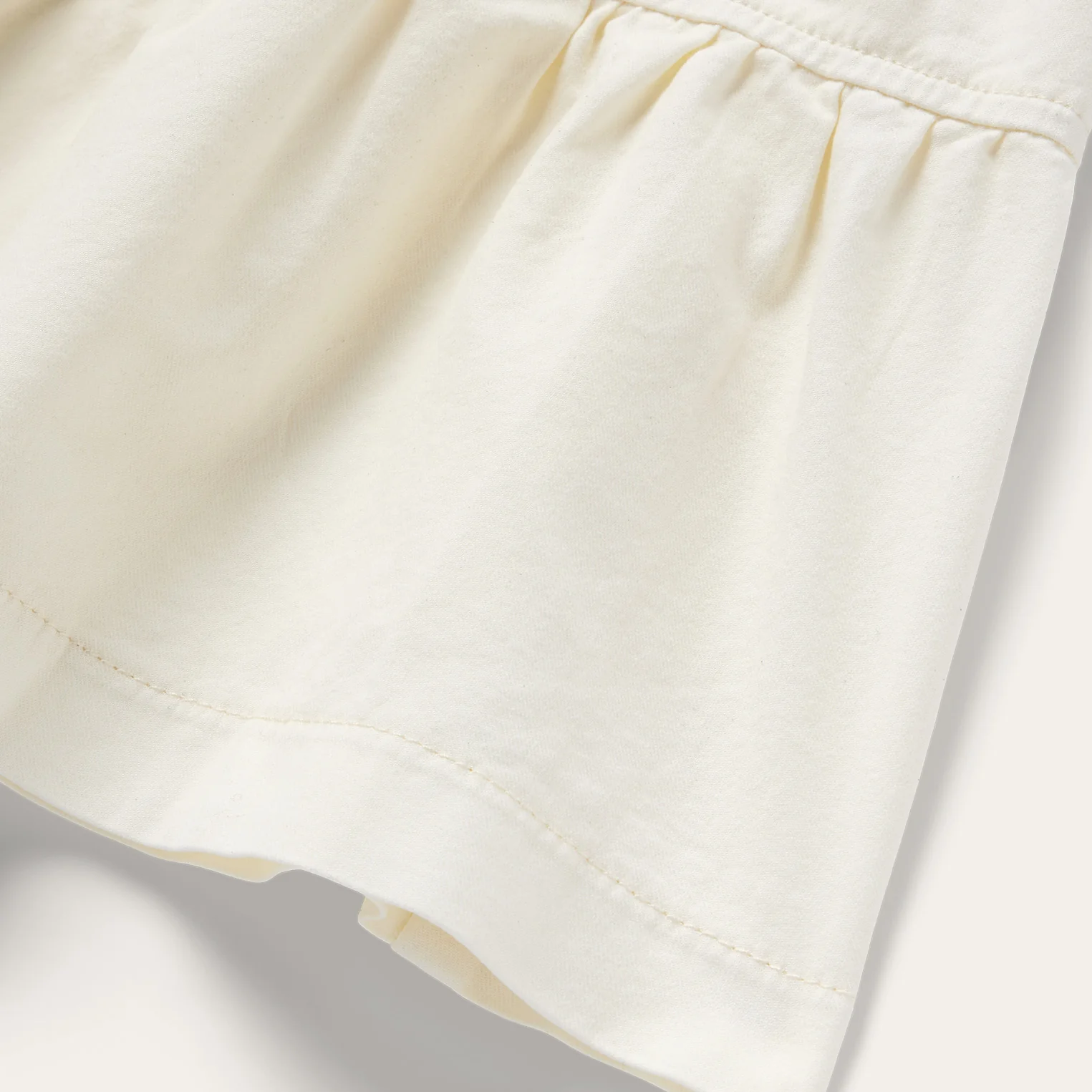 Cream Denim Tiered Dress