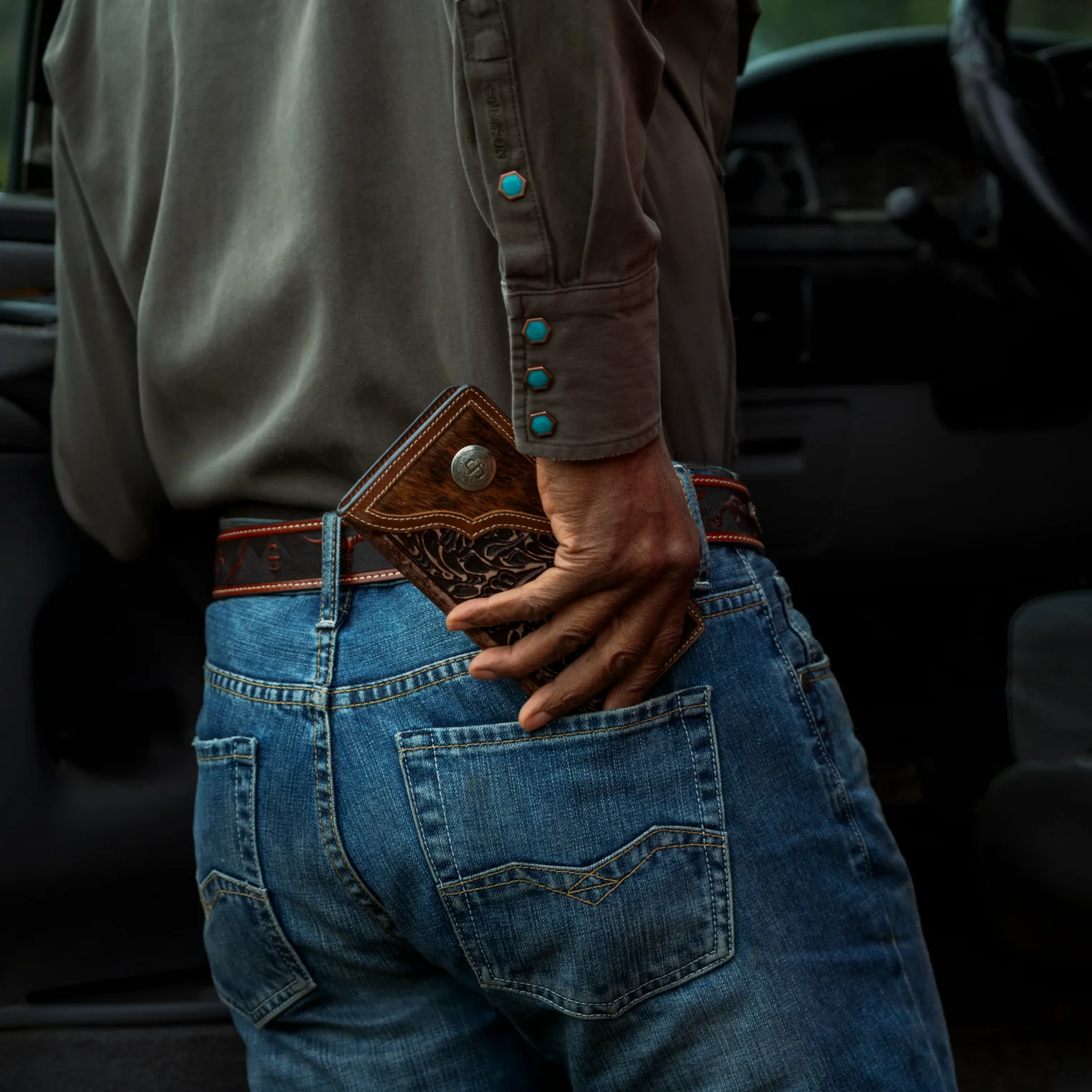 Hair-On-Hide Concho Checkbook