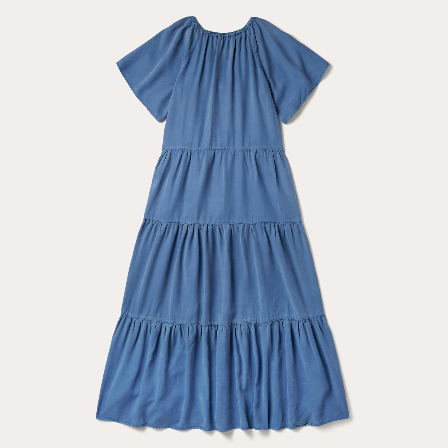 Denim Long Three Tiered Dress