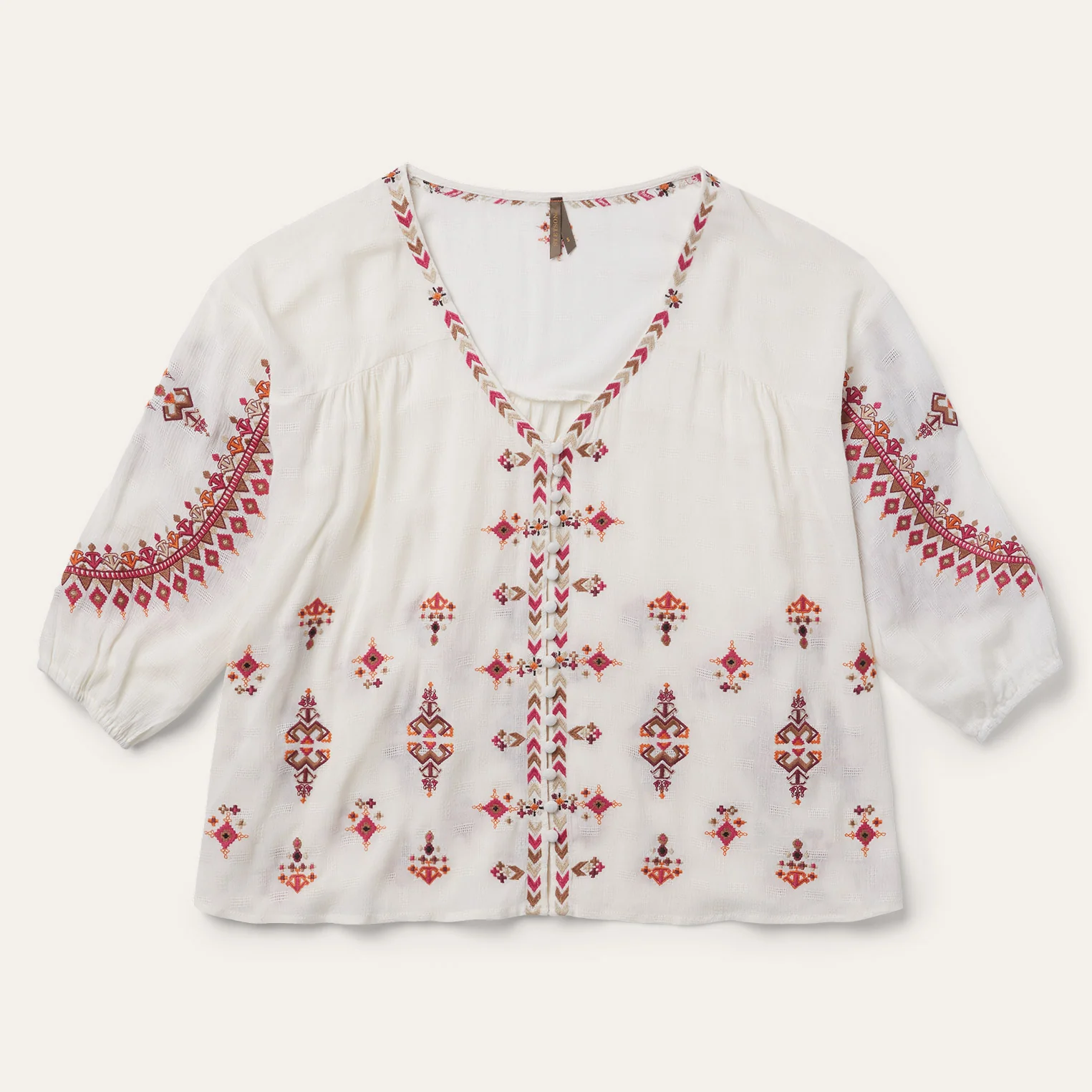 Dobby Peasant Blouse