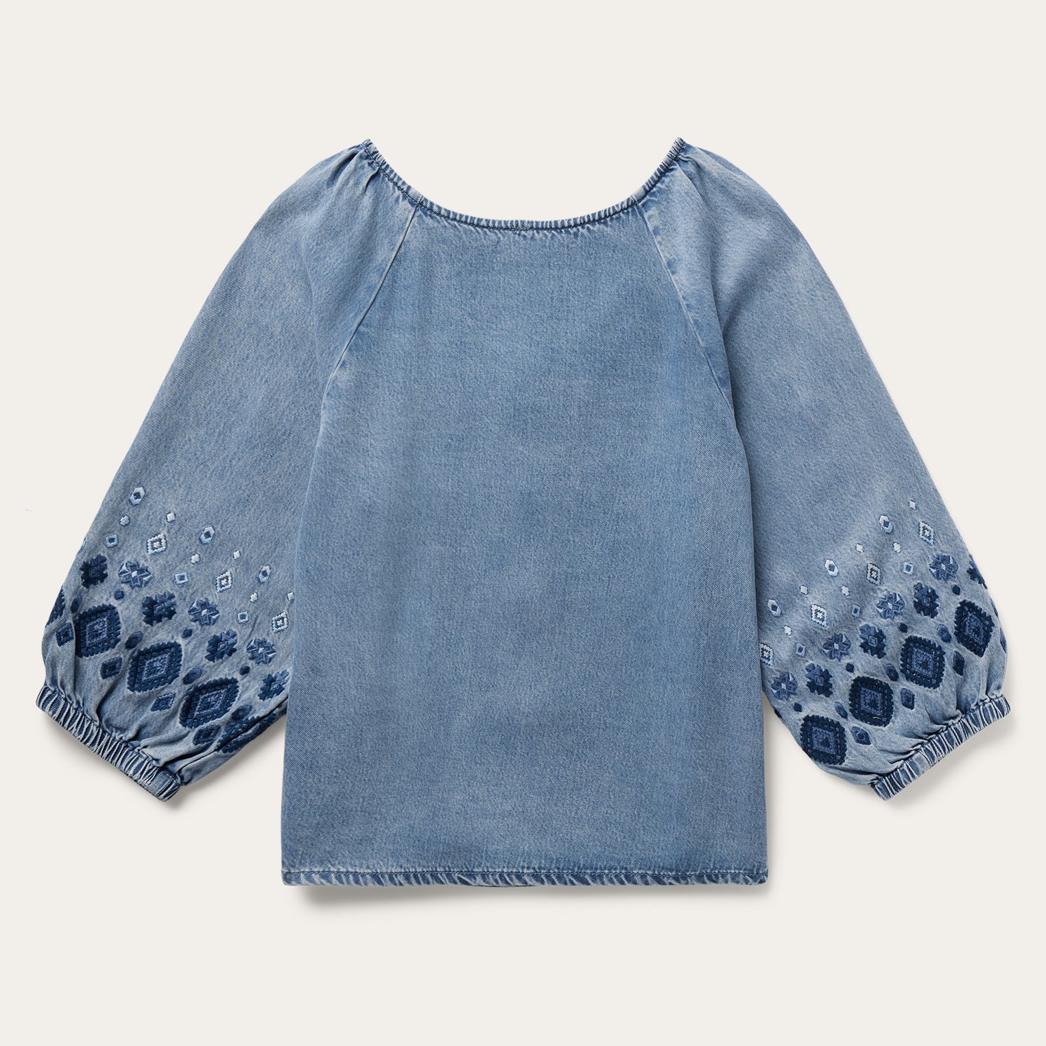 Denim Snap Front Blouse