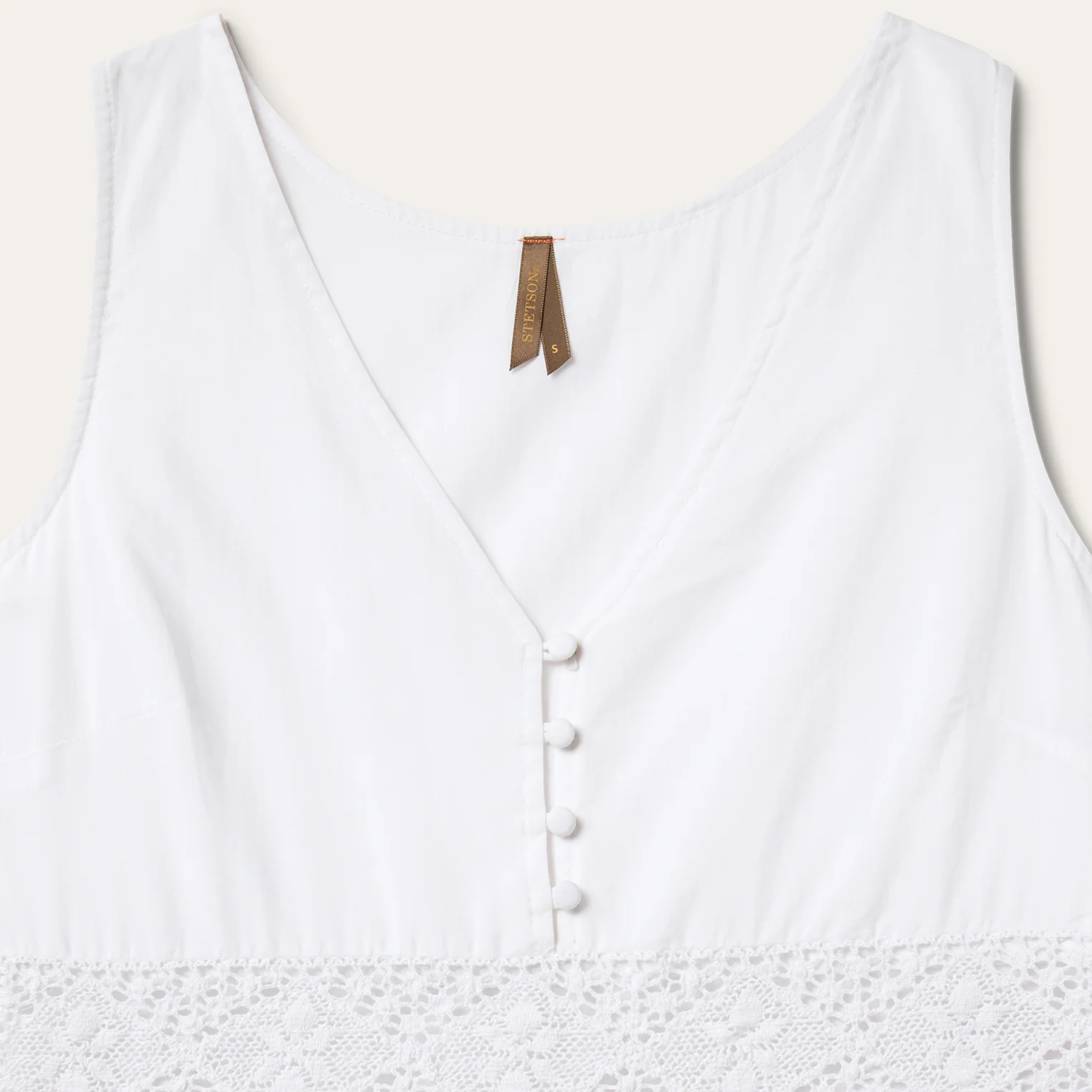 White Cotton Lawn Sleeveless Dress