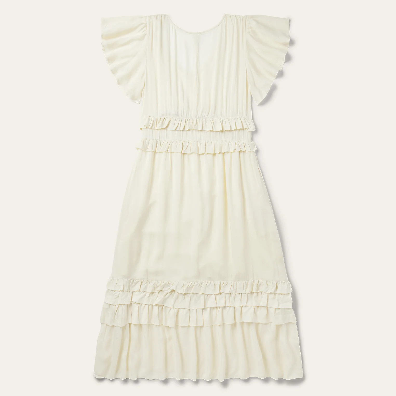 Cream Herringbone Dress