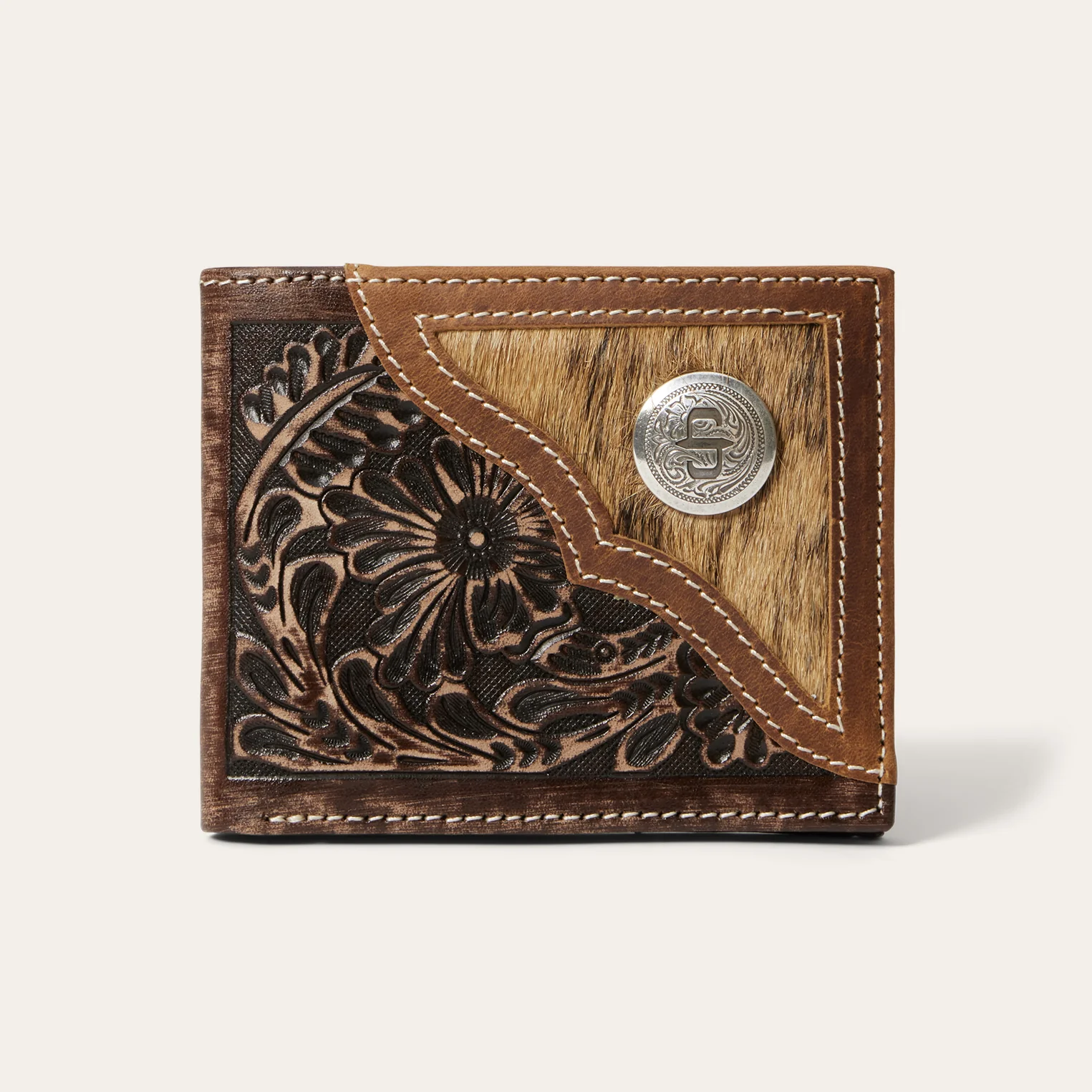 Hair-On-Hide Concho Bi-Fold Wallet