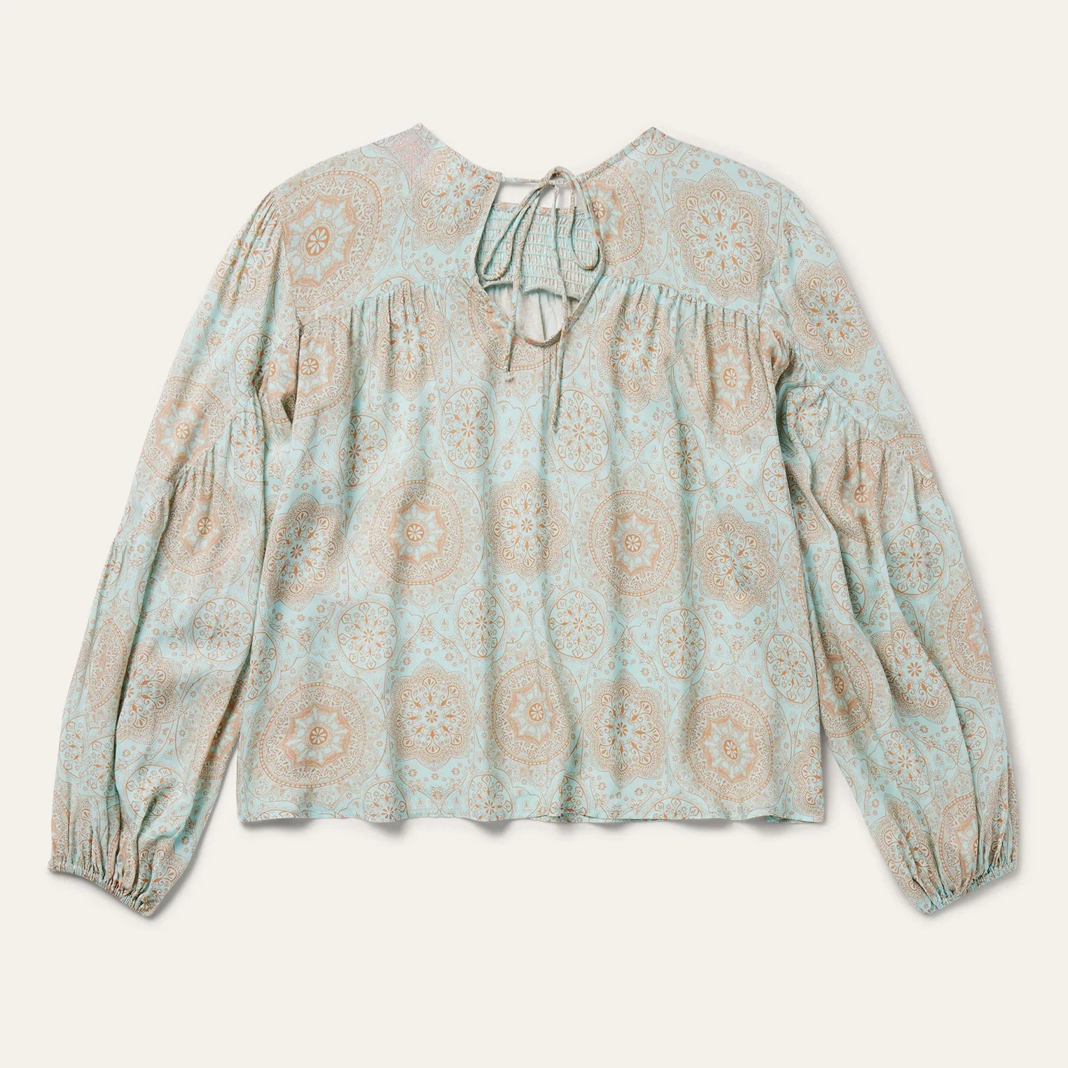 Mandala Print Peasant Blouse