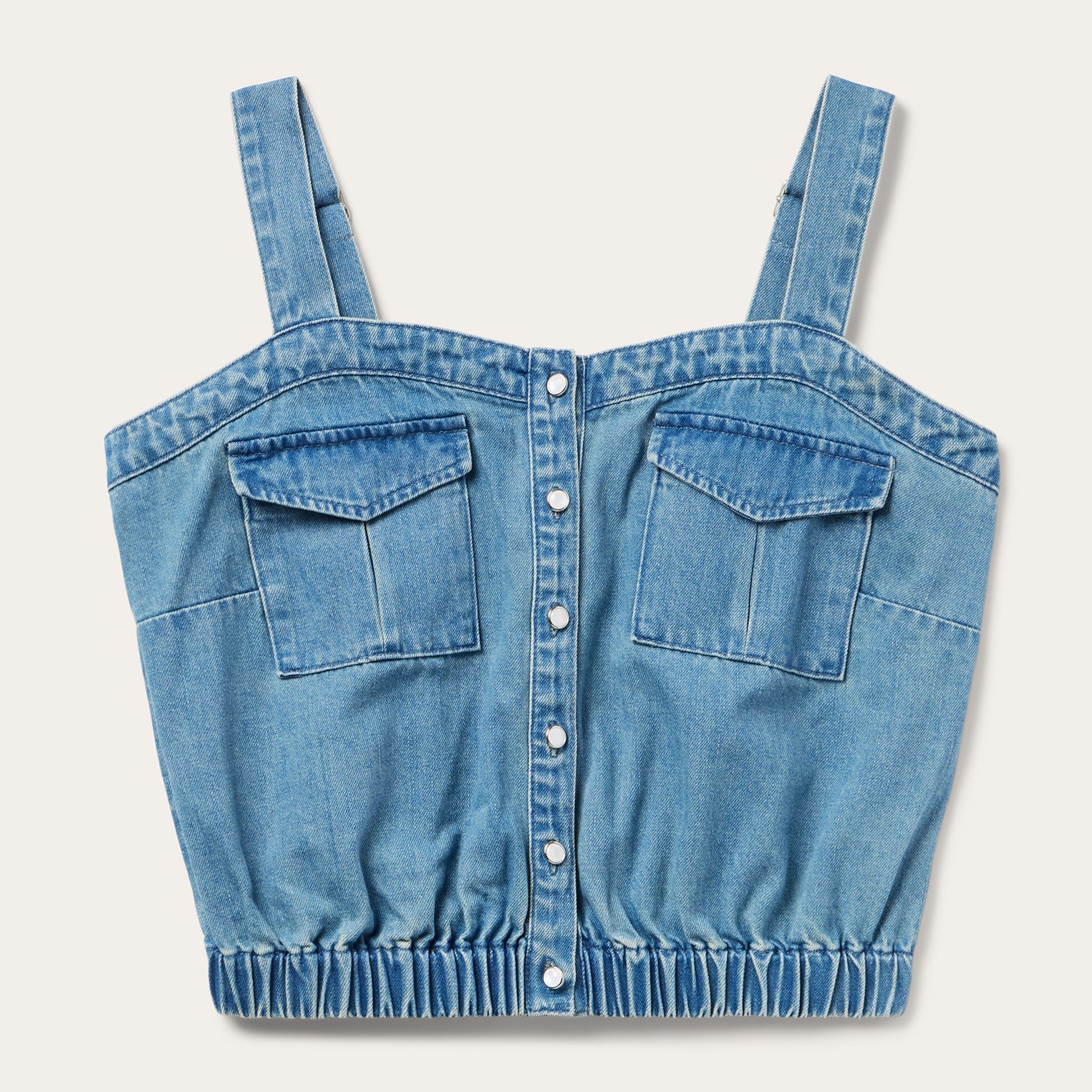 Button Front Denim Tank Top