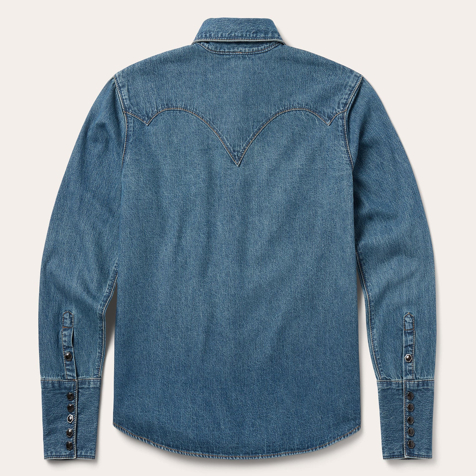 Chocolate Snap Western Denim Shirt