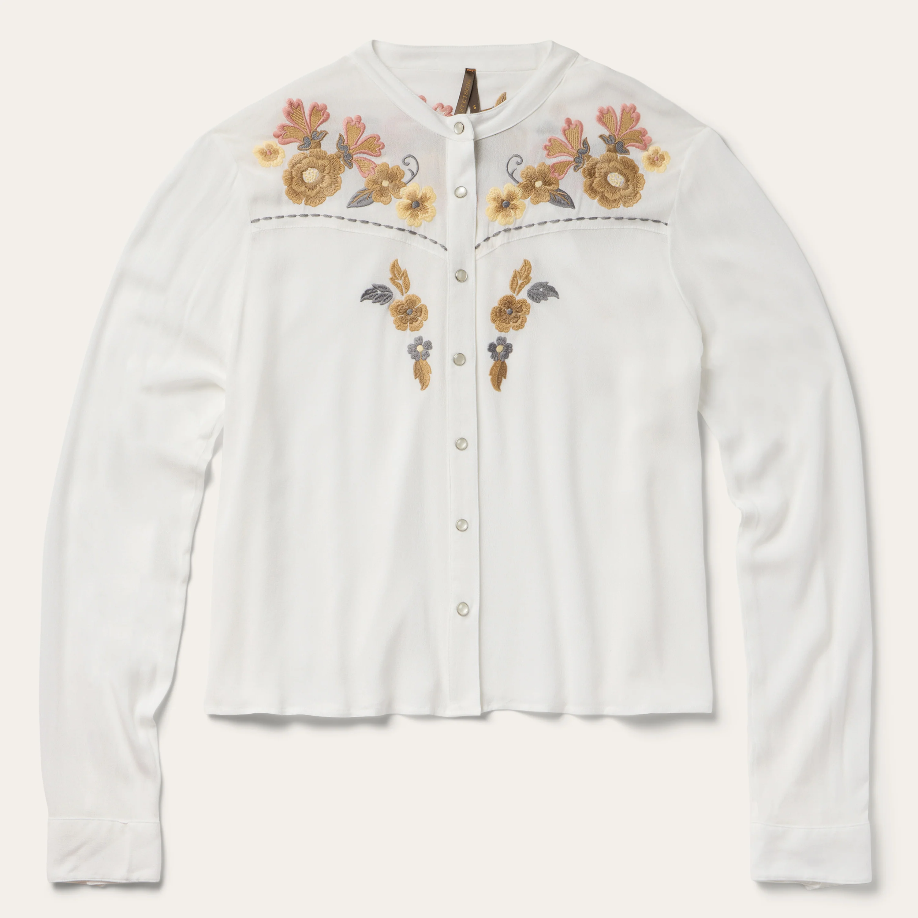 Embroidered Crepe Shirt