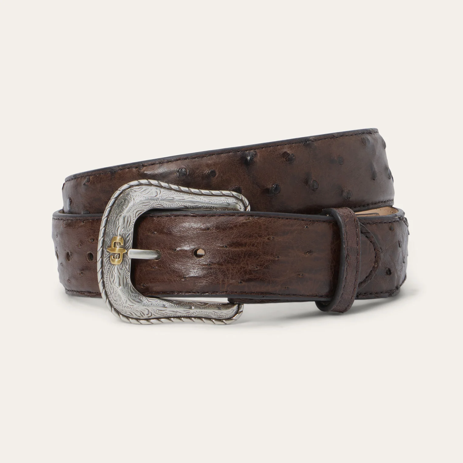 Ostrich Western Tab Belt
