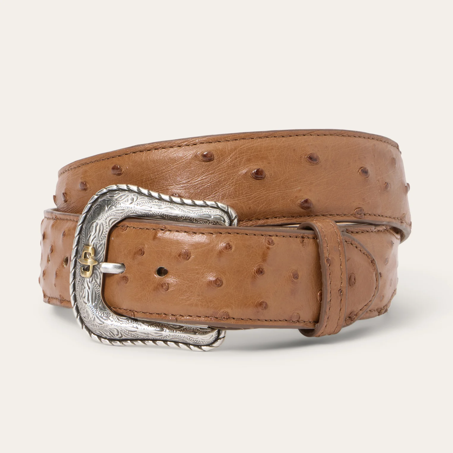 Ostrich Western Tab Belt