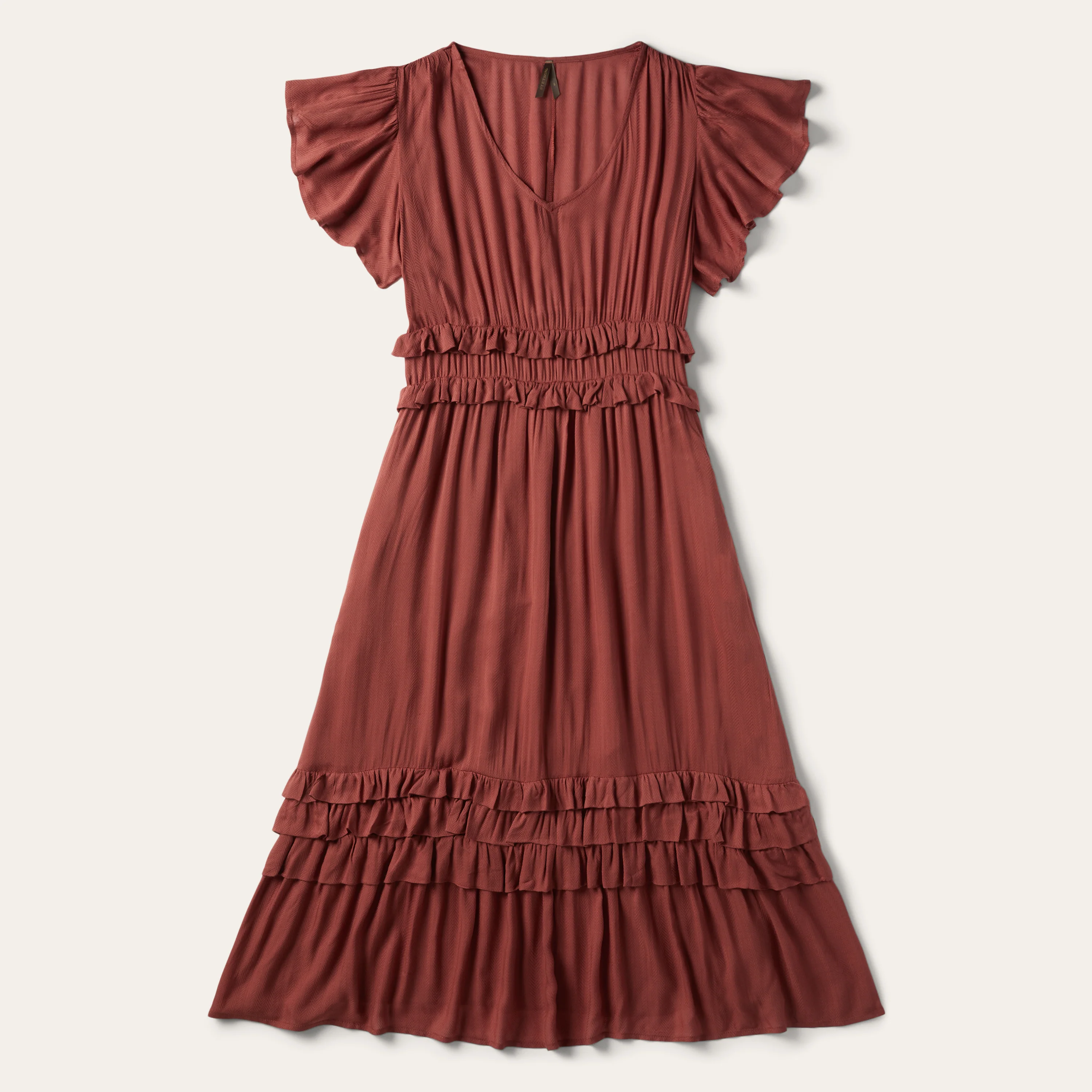 Cinnamon Herringbone Dress