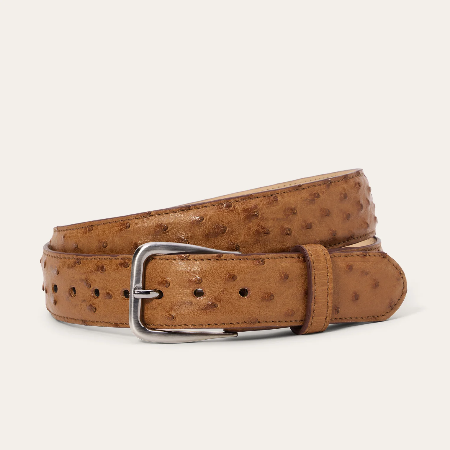 Ostrich Western Tab Belt - 1 1/4