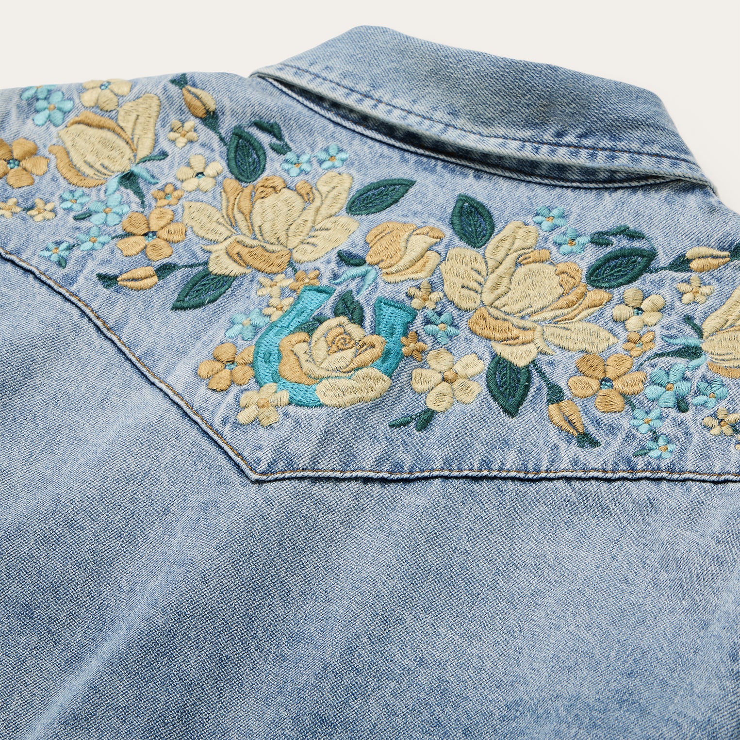 Embroidered Loose Fit Denim Shirt