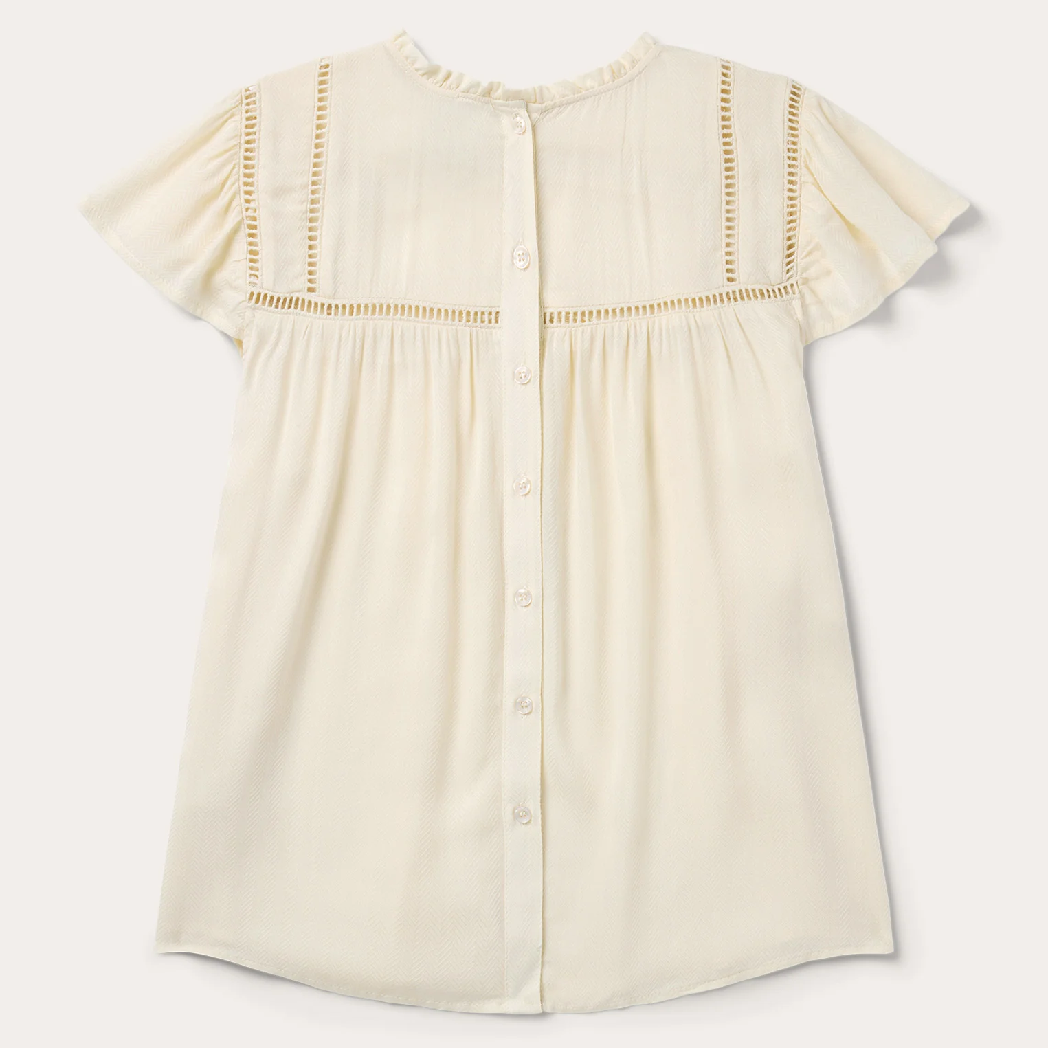 Cream Herringbone Blouse