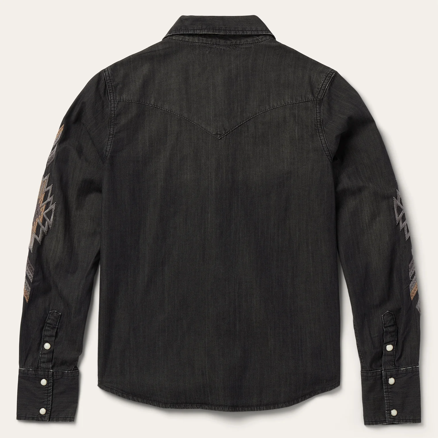 Embroidered Black Denim Shirt