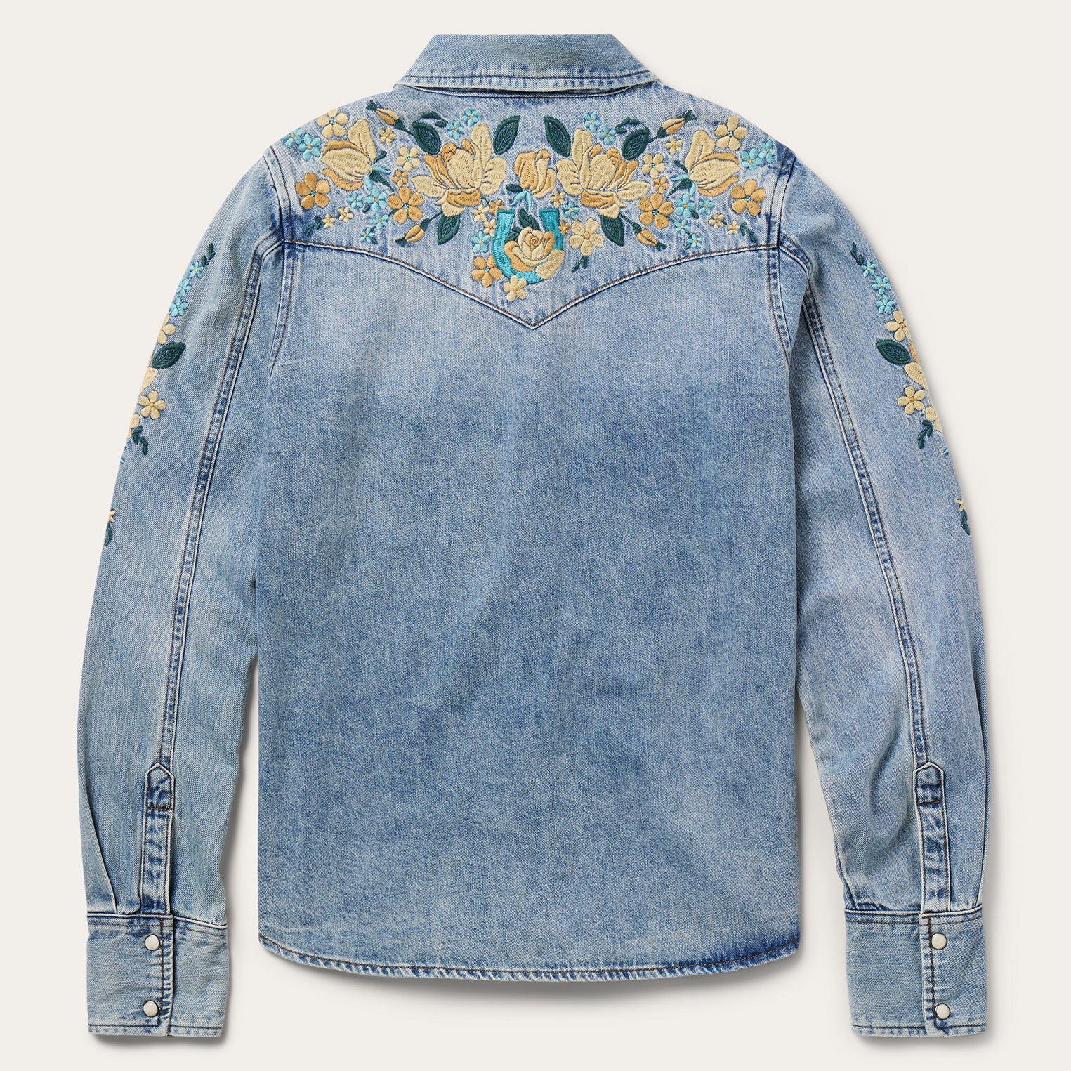 Embroidered Loose Fit Denim Shirt