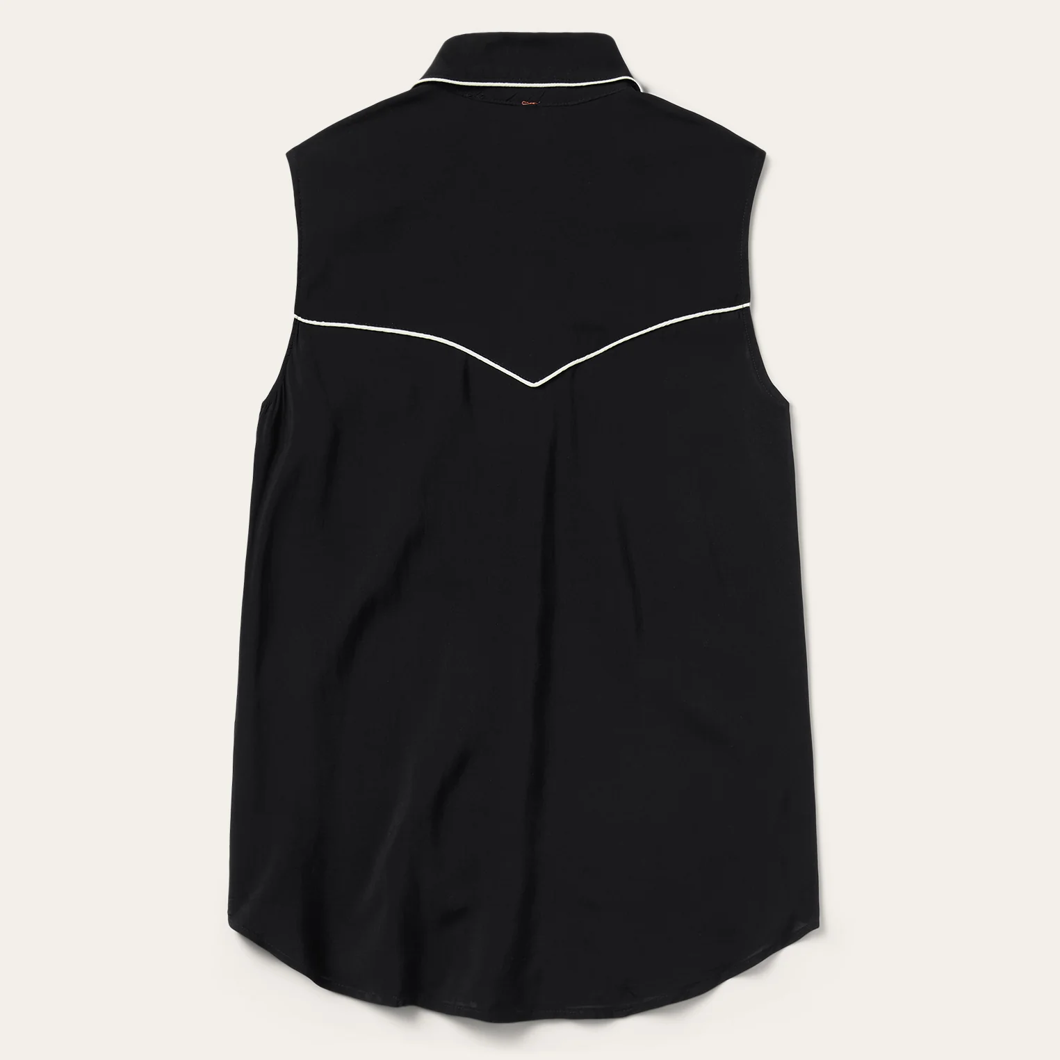 Black Sleeveless Western Shirt