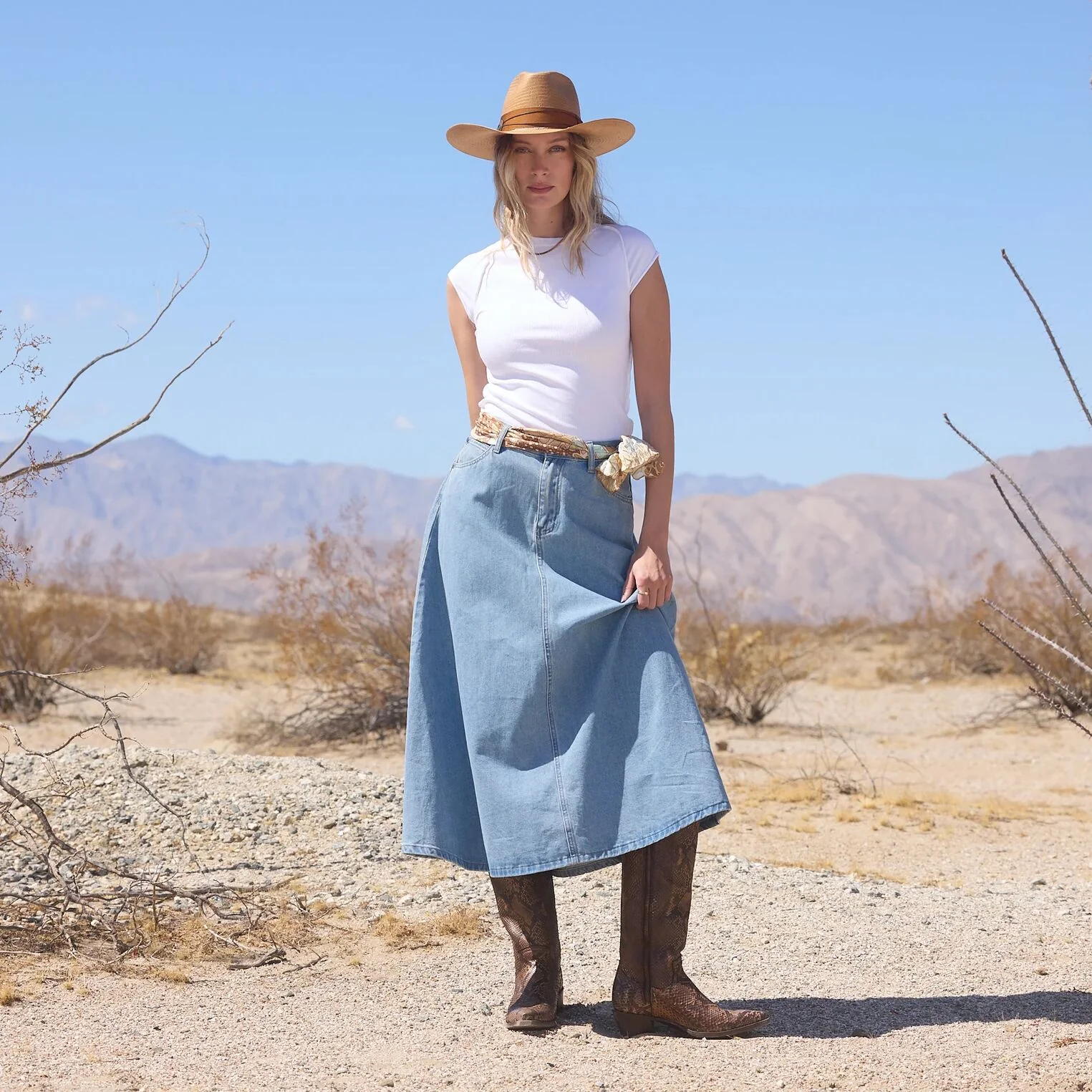 Light Wash Denim Skirt