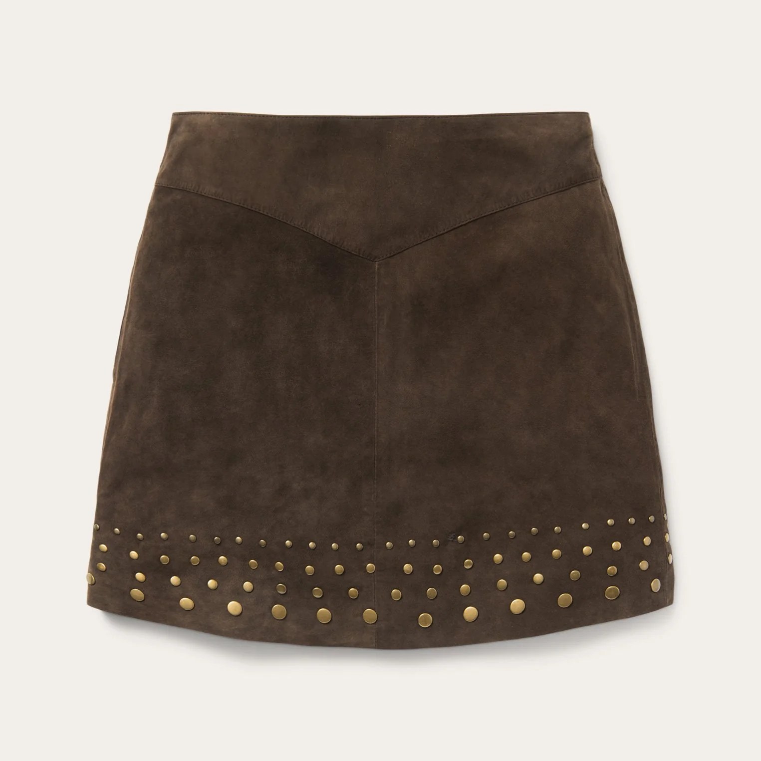 Lamb Suede Skirt with Nailheads