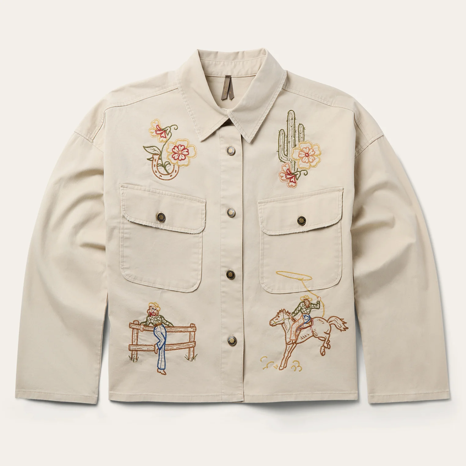 Embroidered Canvas Utility Jacket