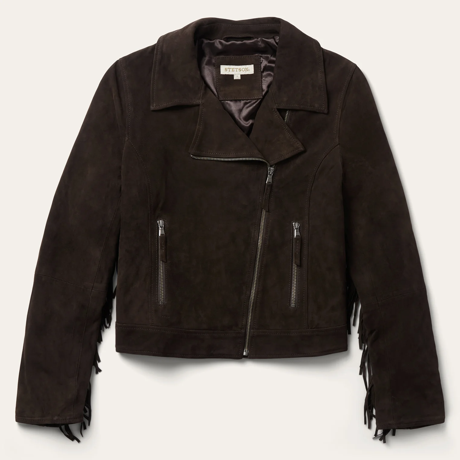 Suede Fringe Motorcycle Jacket