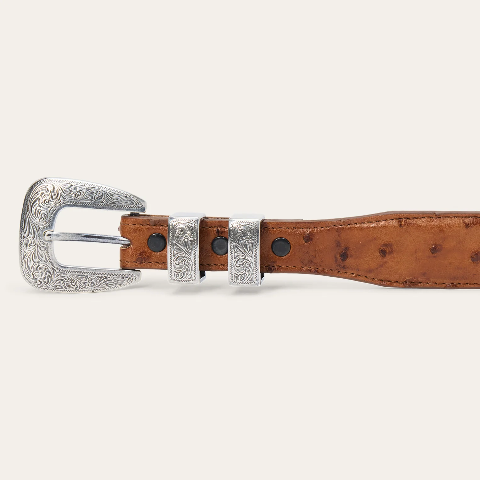 Ostrich Tapered Tab Belt