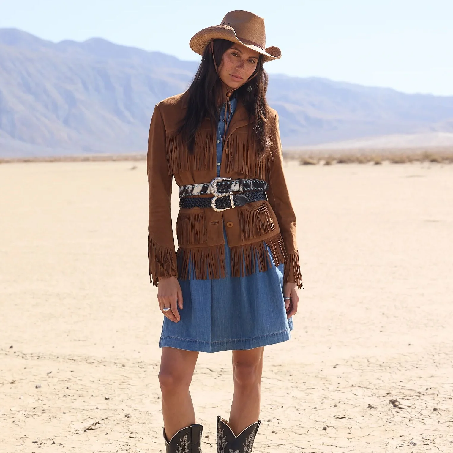 Hair-On-Hide Laced Belt