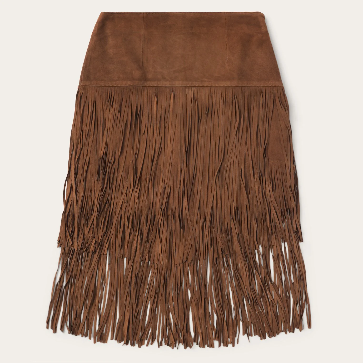 Suede Fringed Skirt