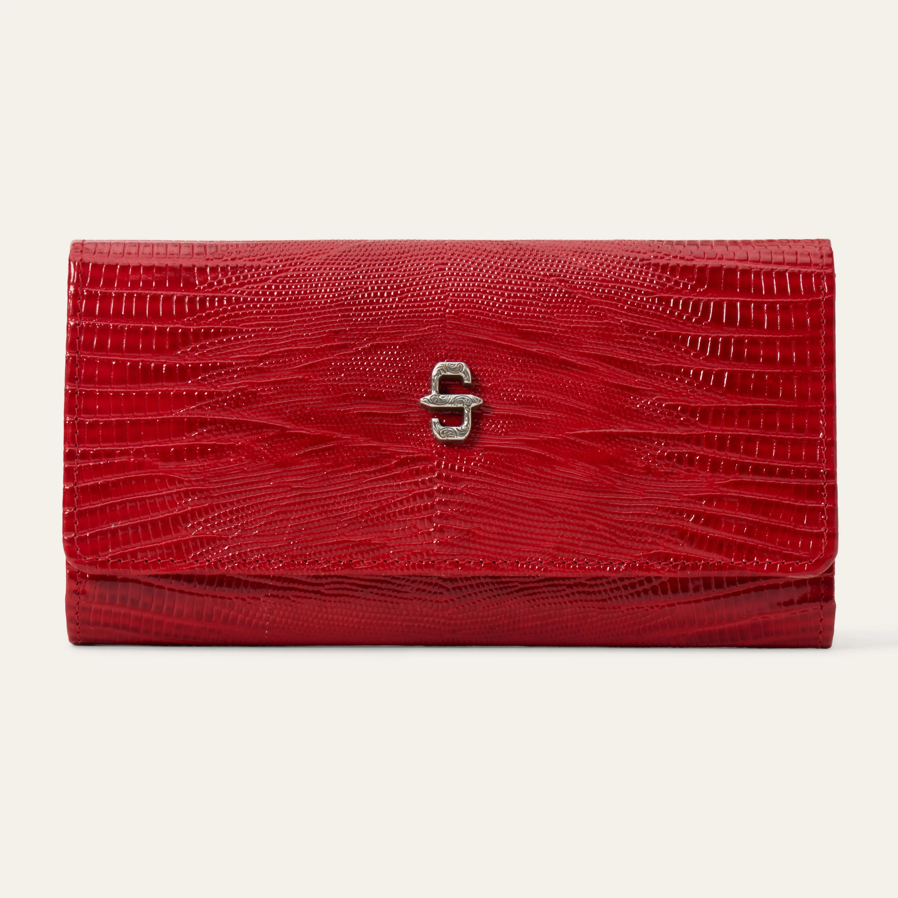 Lizard Embossed Front Flap Wallet