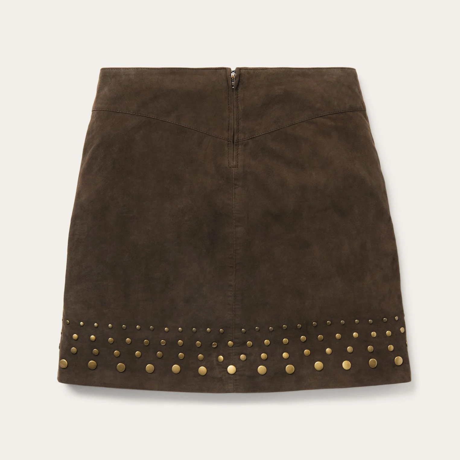 Lamb Suede Skirt with Nailheads