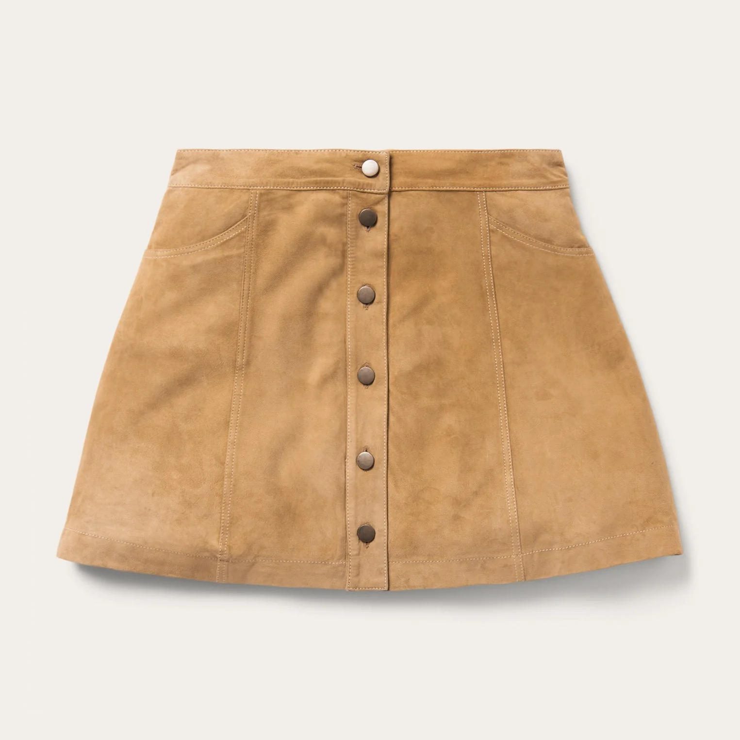 Lamb Suede Gored Skirt