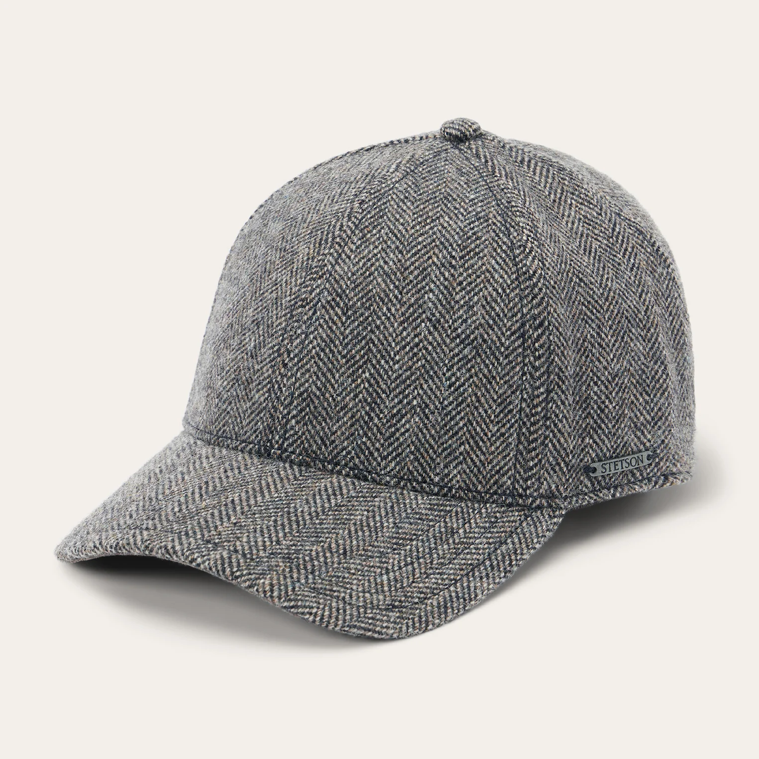Wool Herringbone Baseball Cap